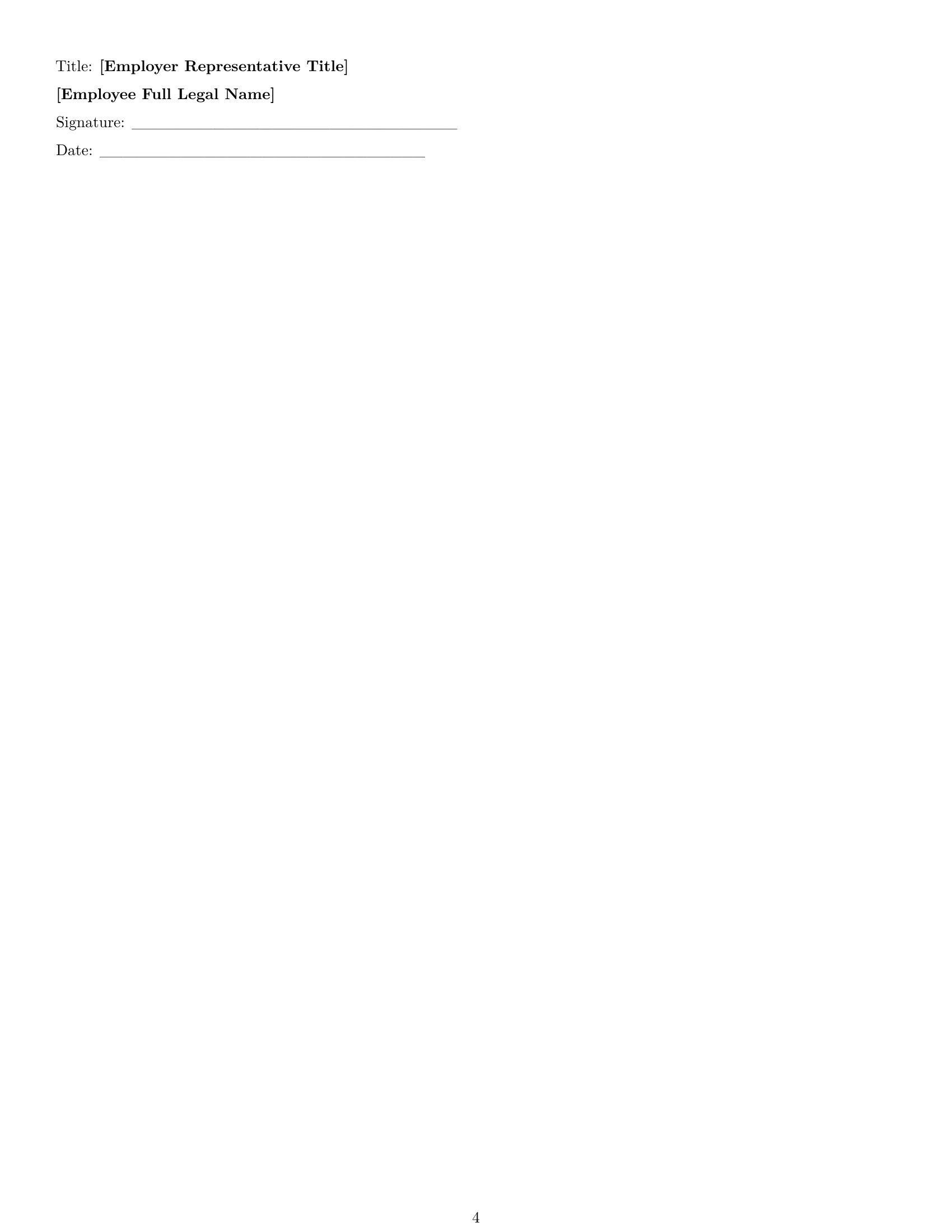 Preview page 4 of Free Pennsylvania office manager employment contract template
