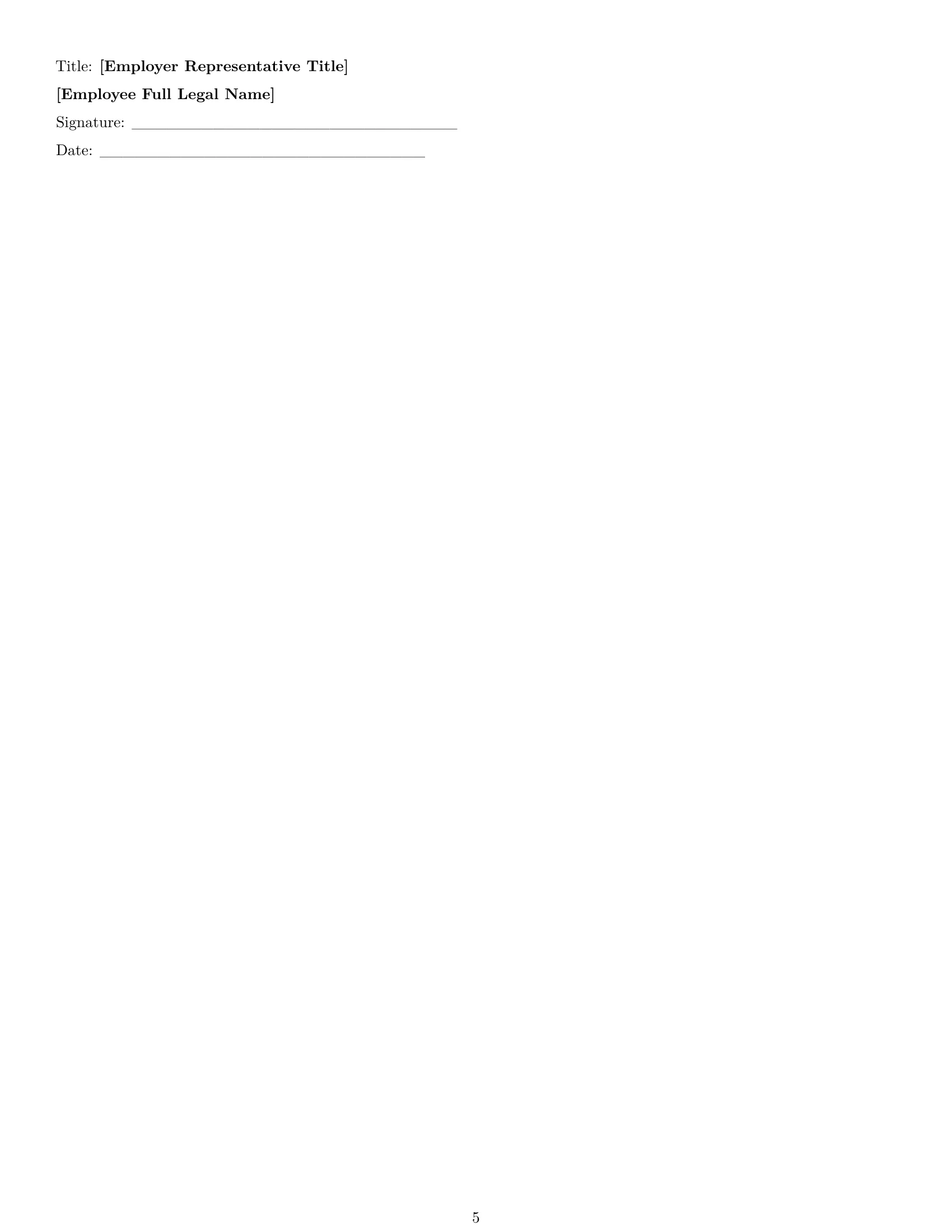 Preview page 5 of Free Utah office manager employment contract template