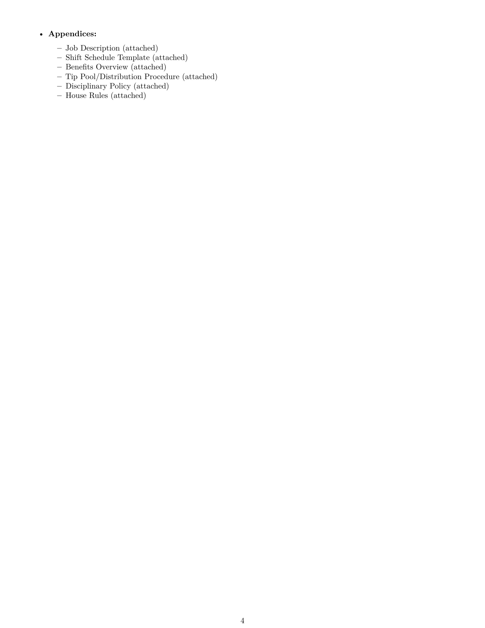 Preview page 4 of Free Arizona cook employment contract template
