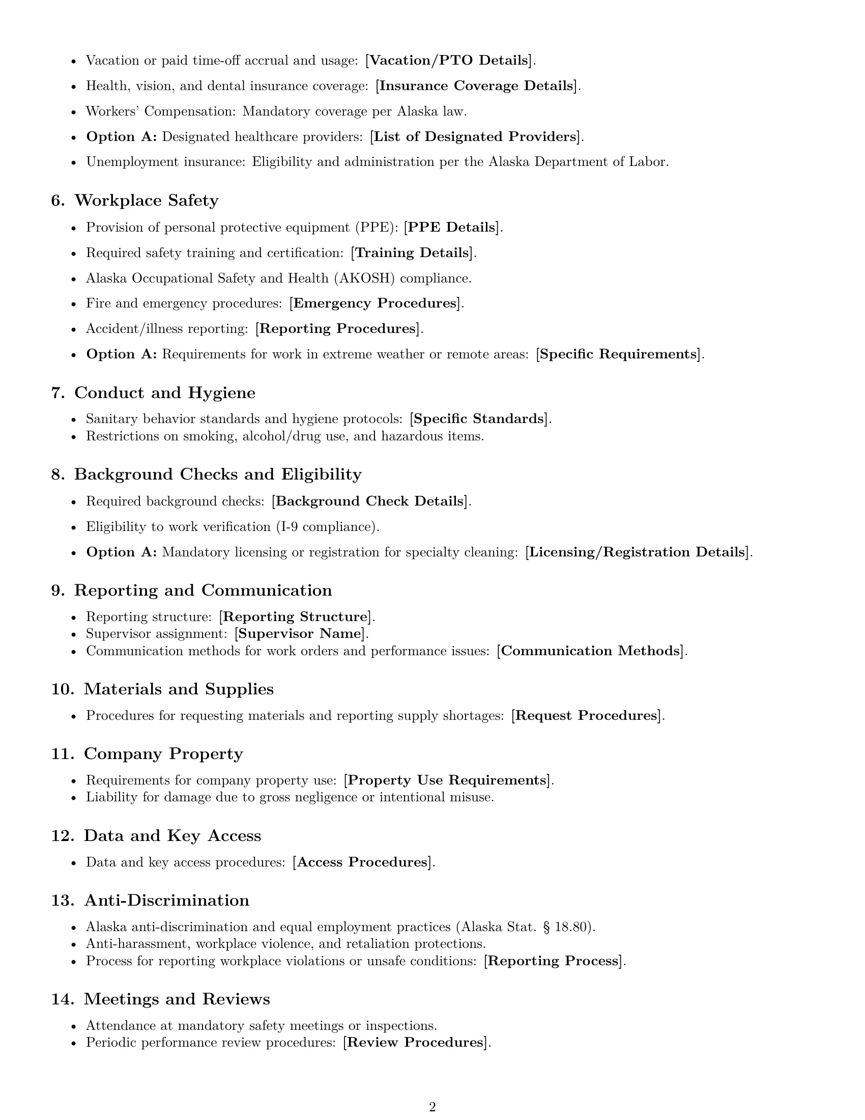 Preview page 2 of Free Alaska cleaner employment contract template