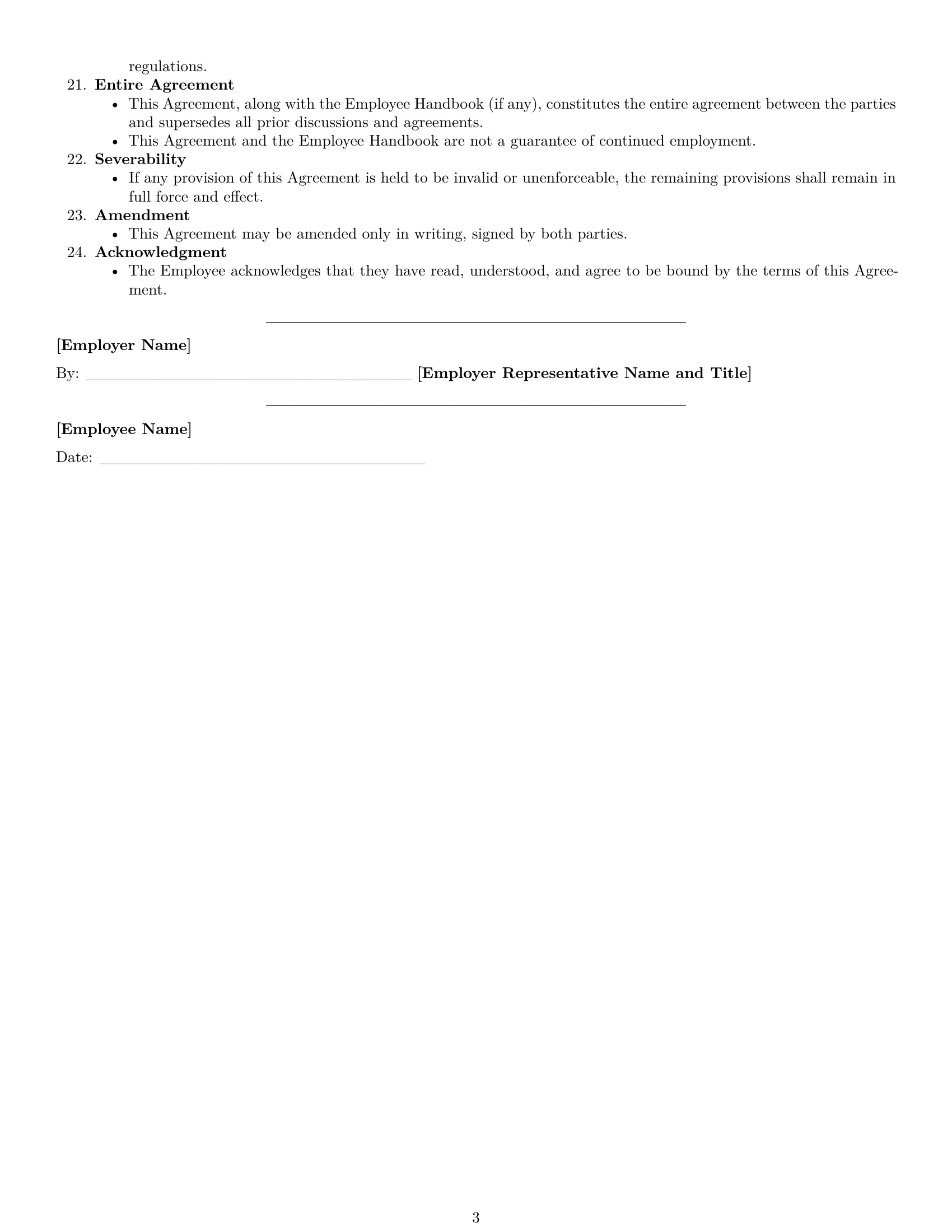 Preview page 3 of Free Missouri cleaner employment contract template