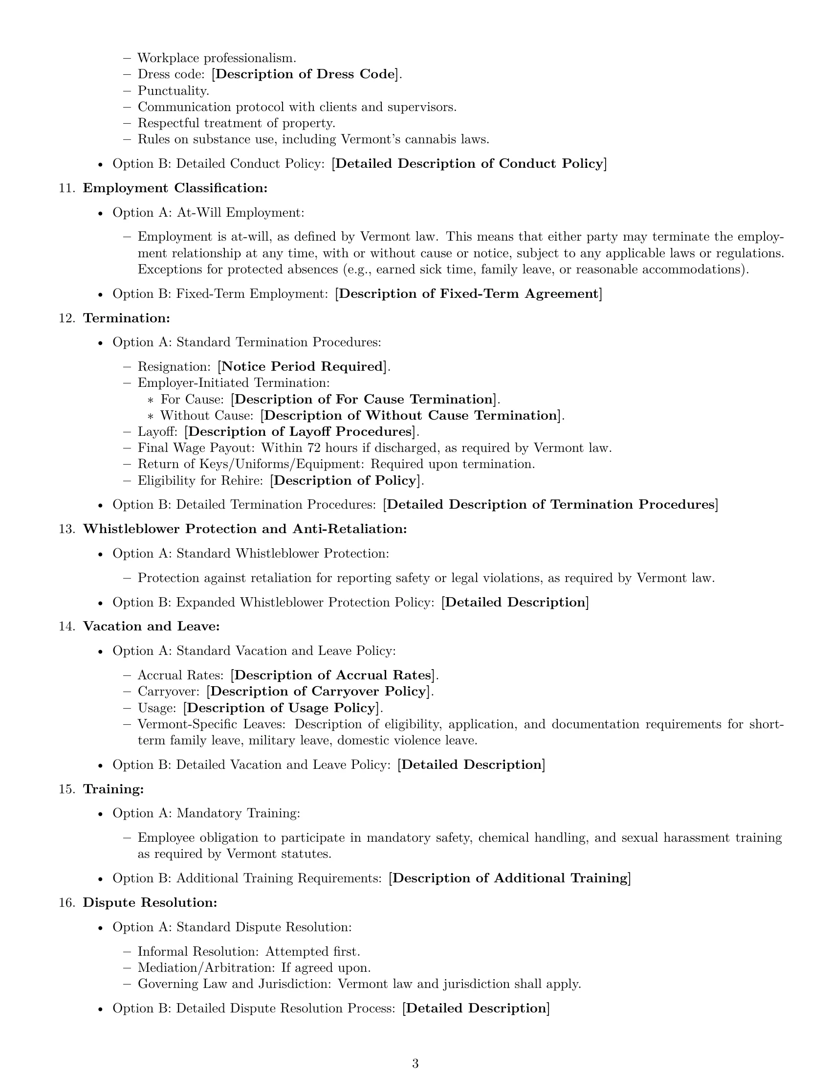 Preview page 3 of Free Vermont cleaner employment contract template