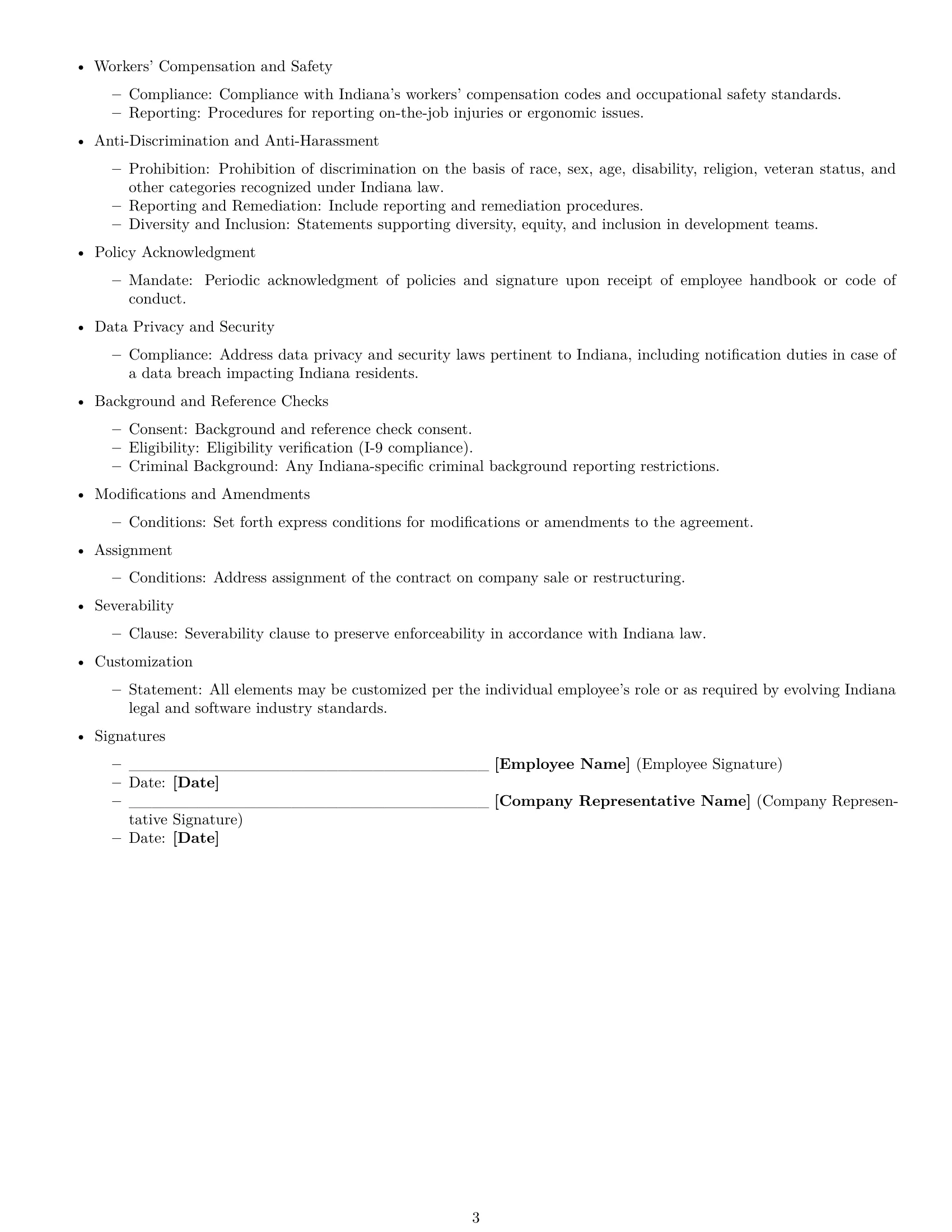 Preview page 3 of Free Indiana software developer employment contract template