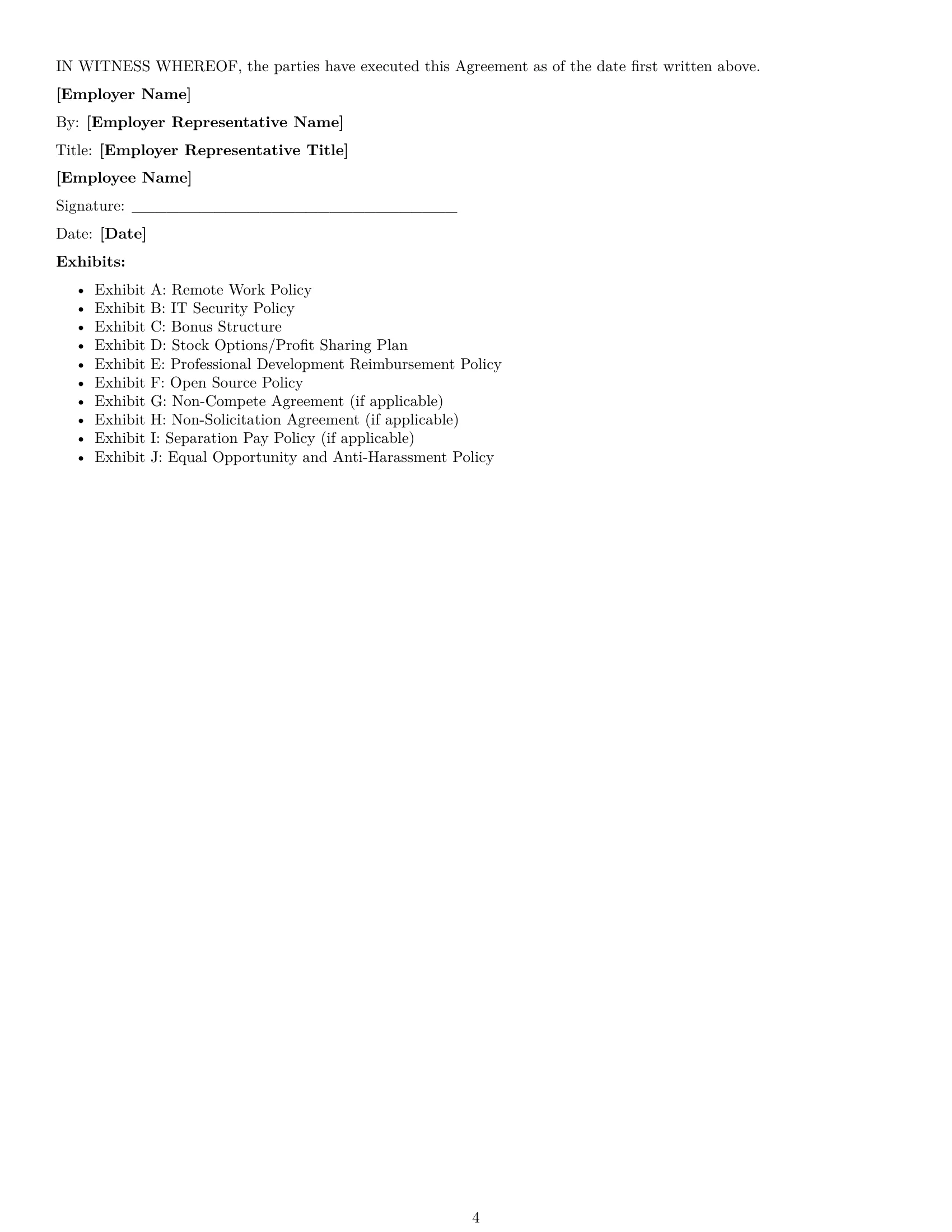 Preview page 4 of Free Kentucky software developer employment contract template