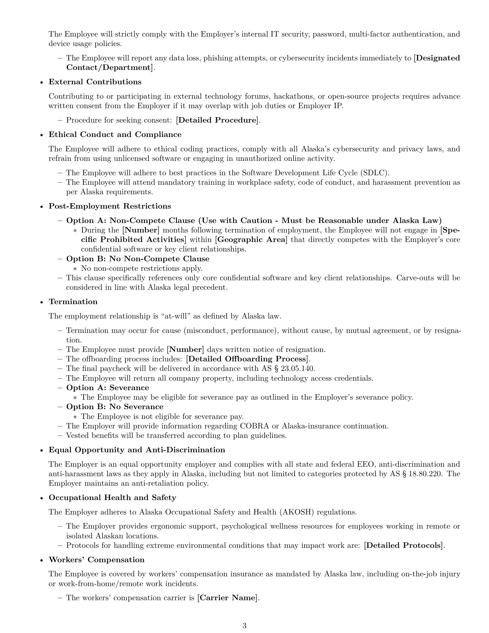 Preview page 3 of Free Alaska software developer employment contract template