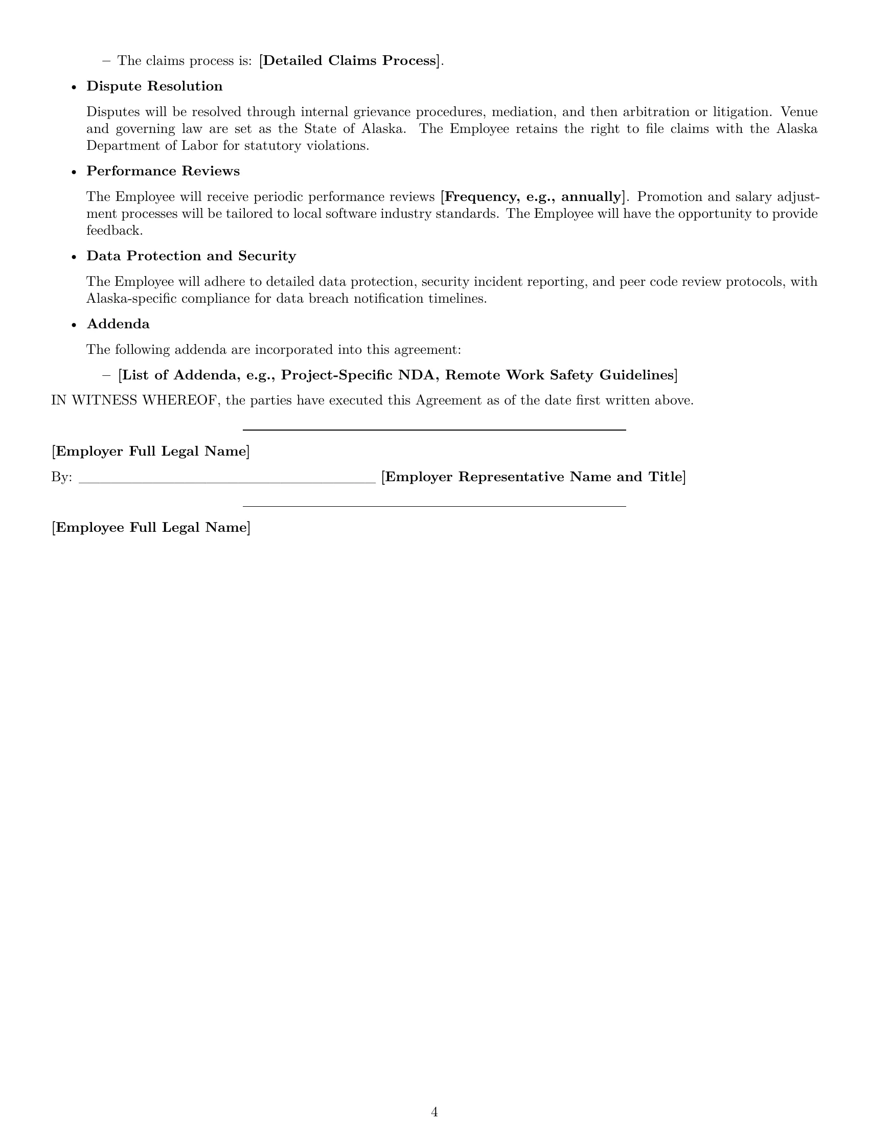 Preview page 4 of Free Alaska software developer employment contract template