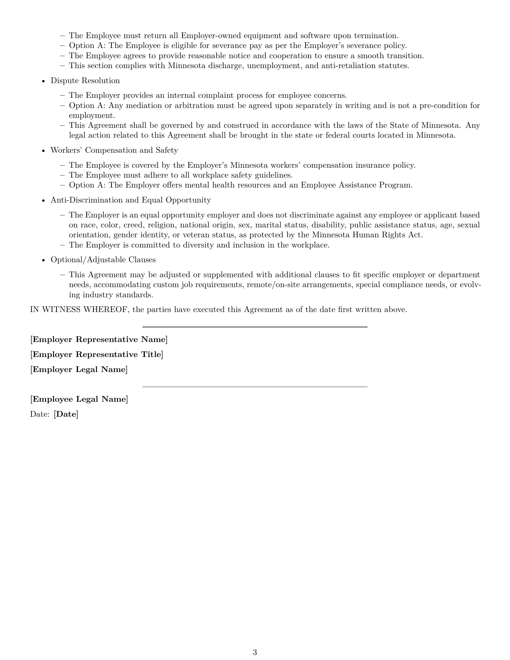 Preview page 3 of Free Minnesota software developer employment contract template
