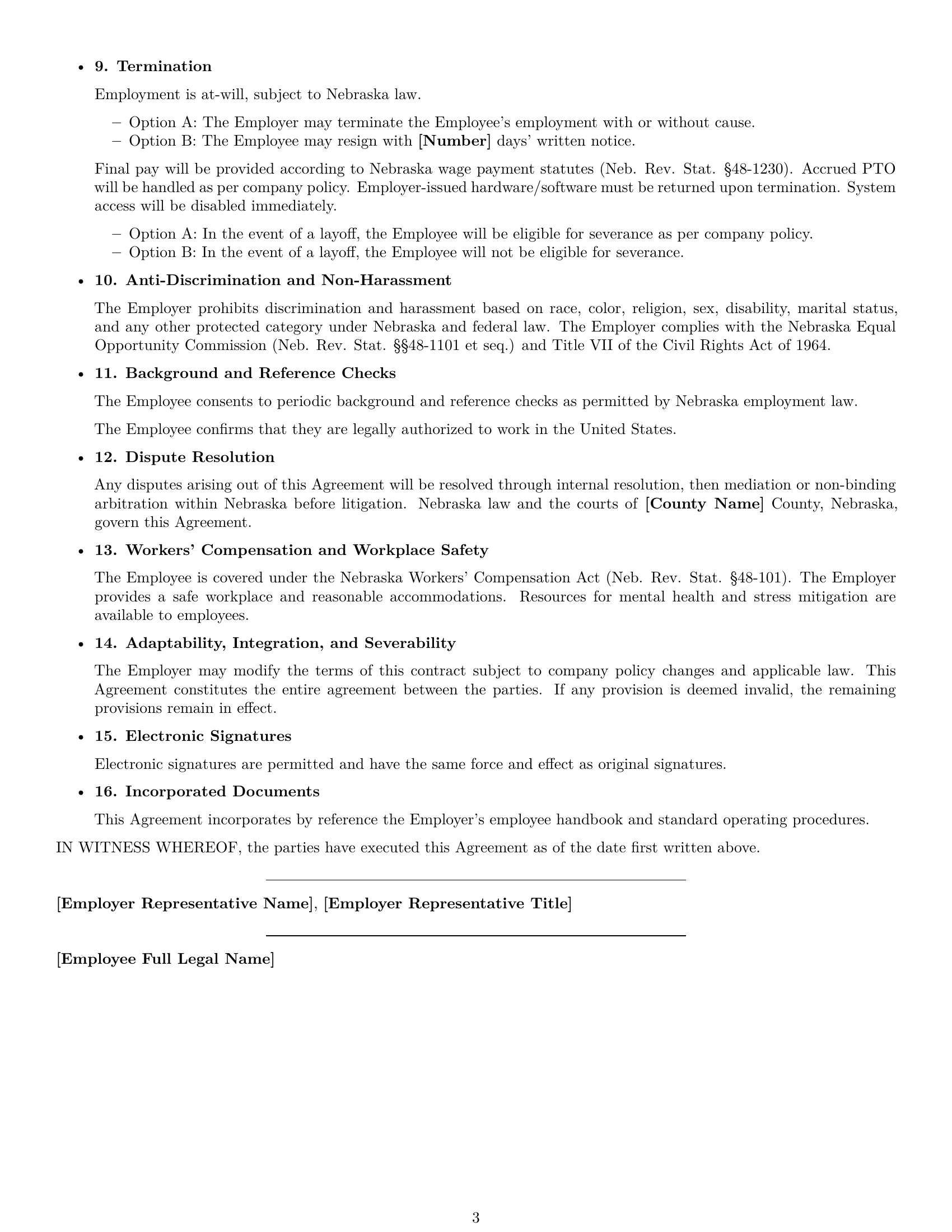 Preview page 3 of Free Nebraska software developer employment contract template