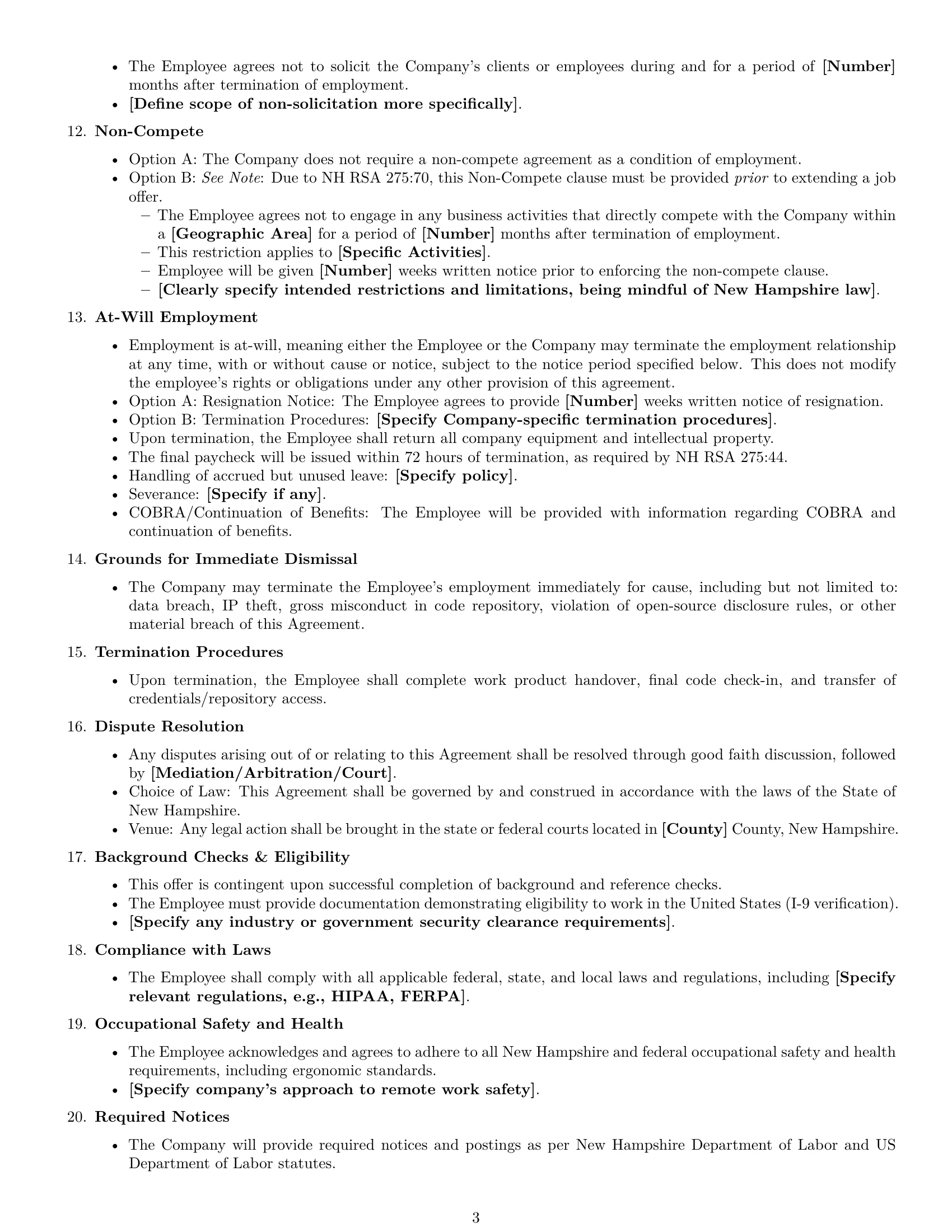 Preview page 3 of Free New Hampshire software developer employment contract template