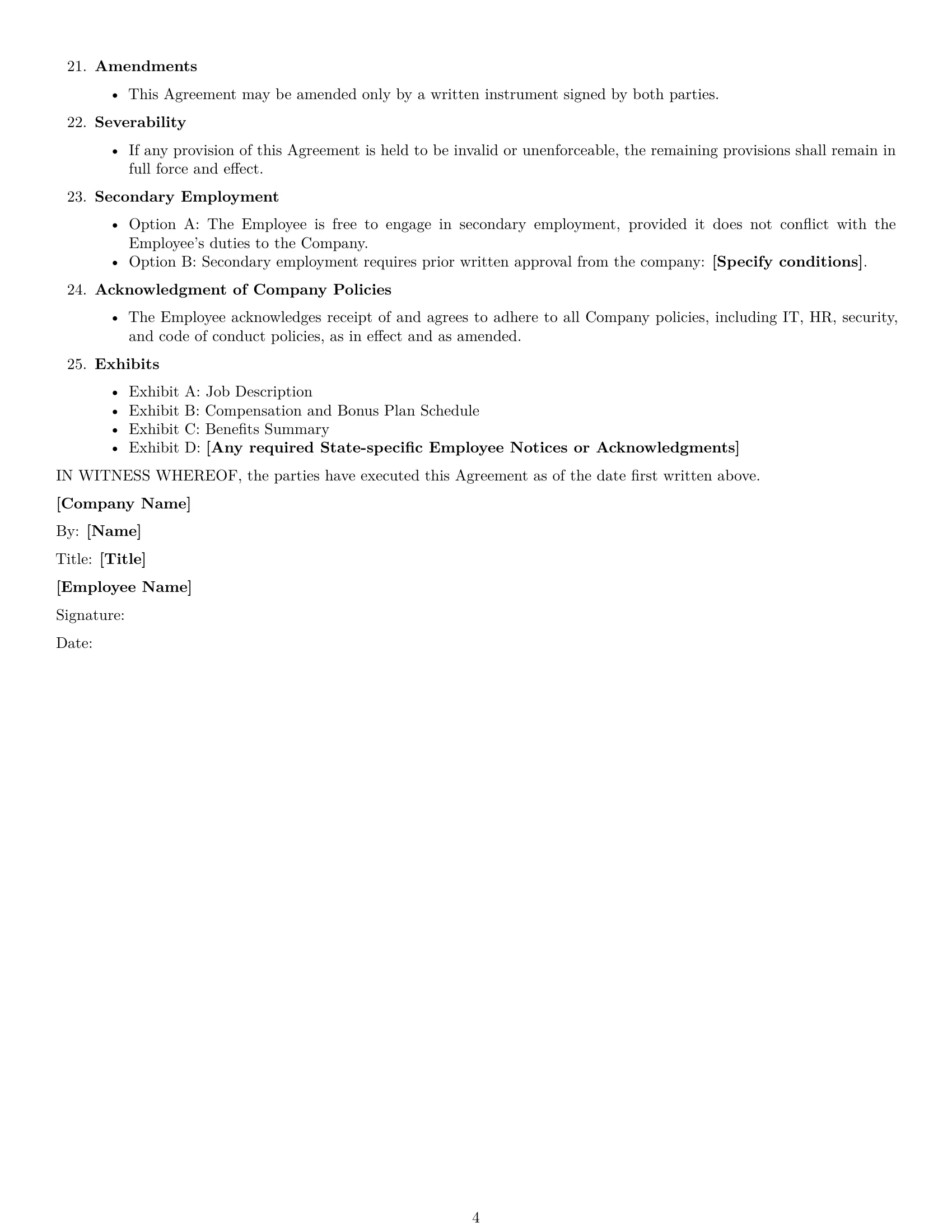 Preview page 4 of Free New Hampshire software developer employment contract template