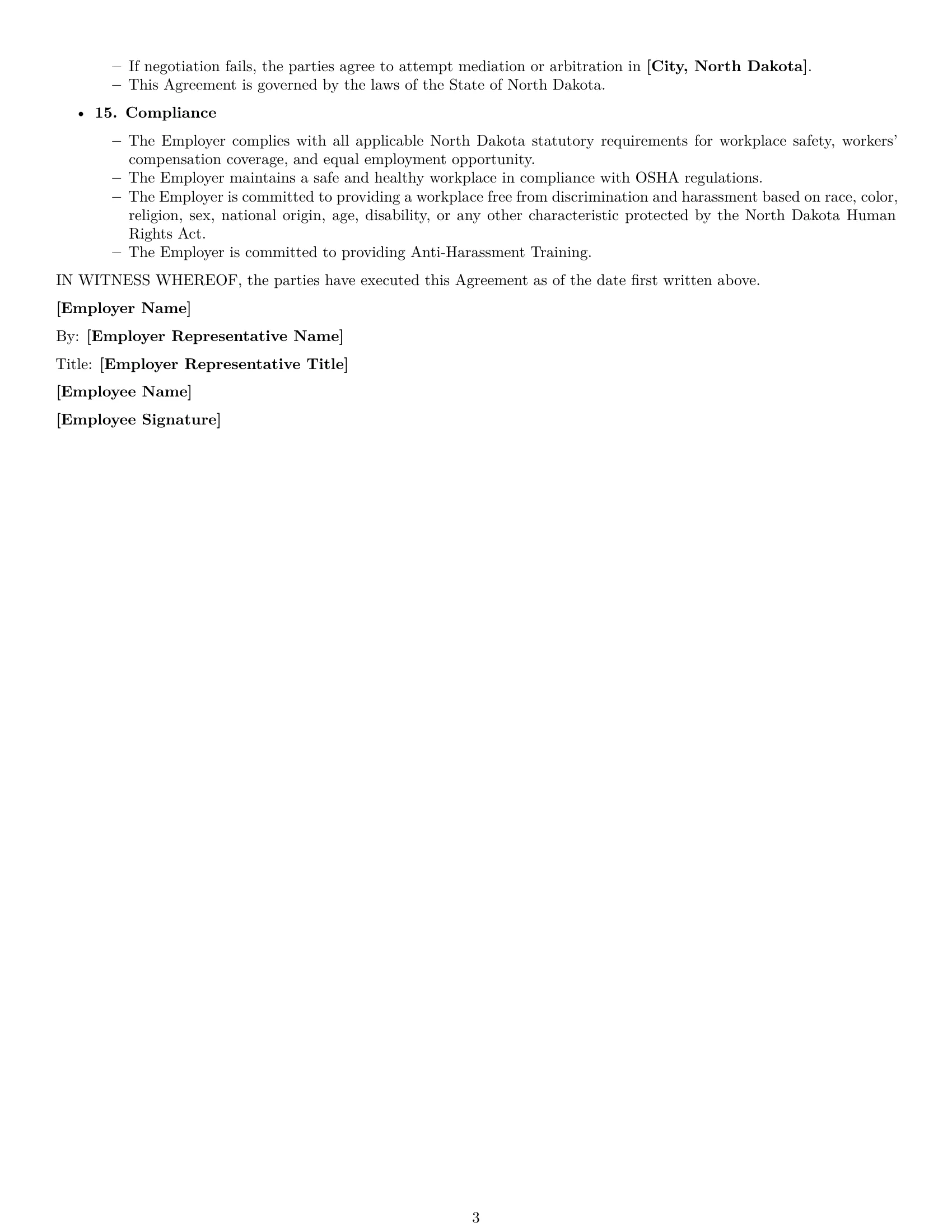 Preview page 3 of Free North Dakota software developer employment contract template