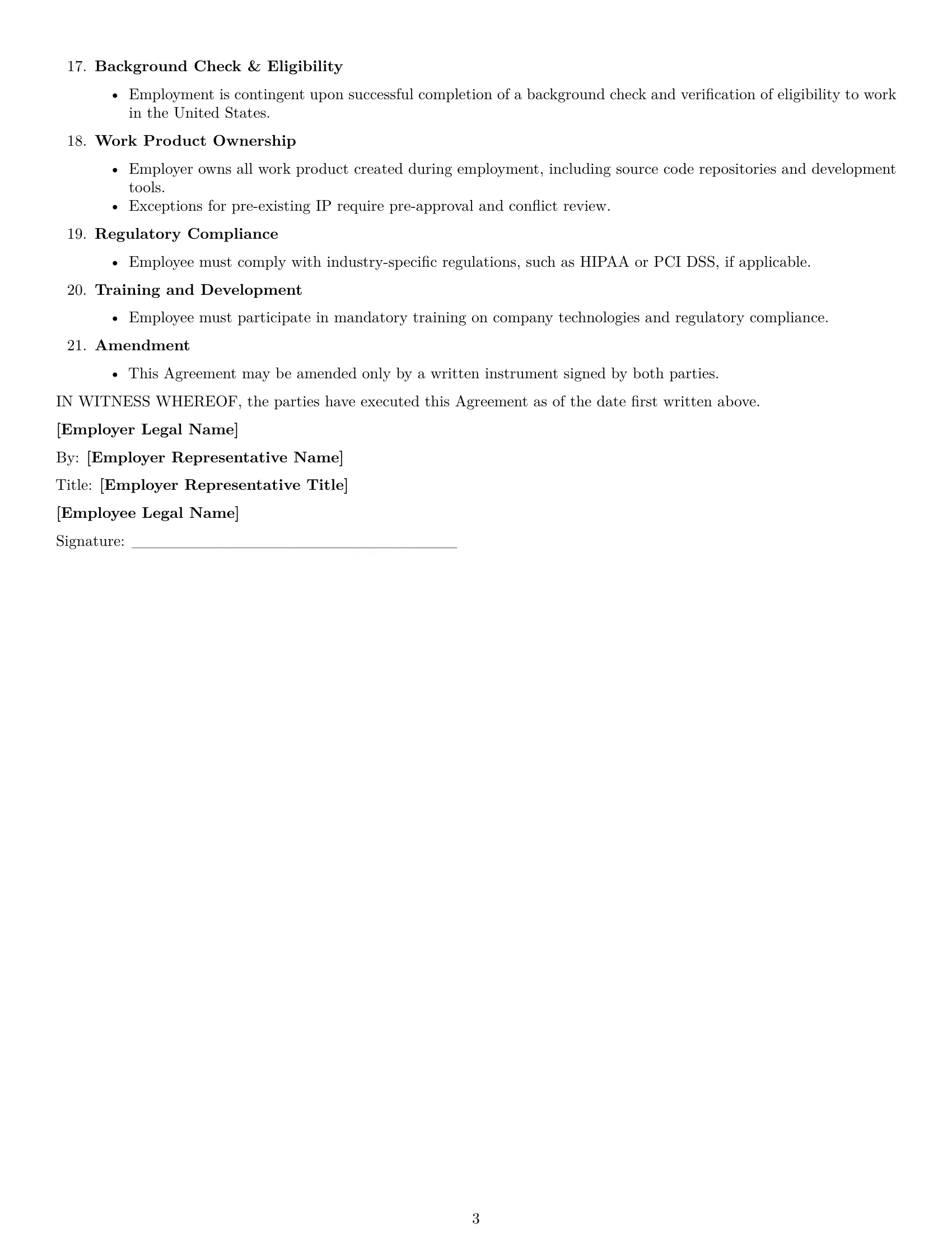 Preview page 3 of Free Pennsylvania software developer employment contract template