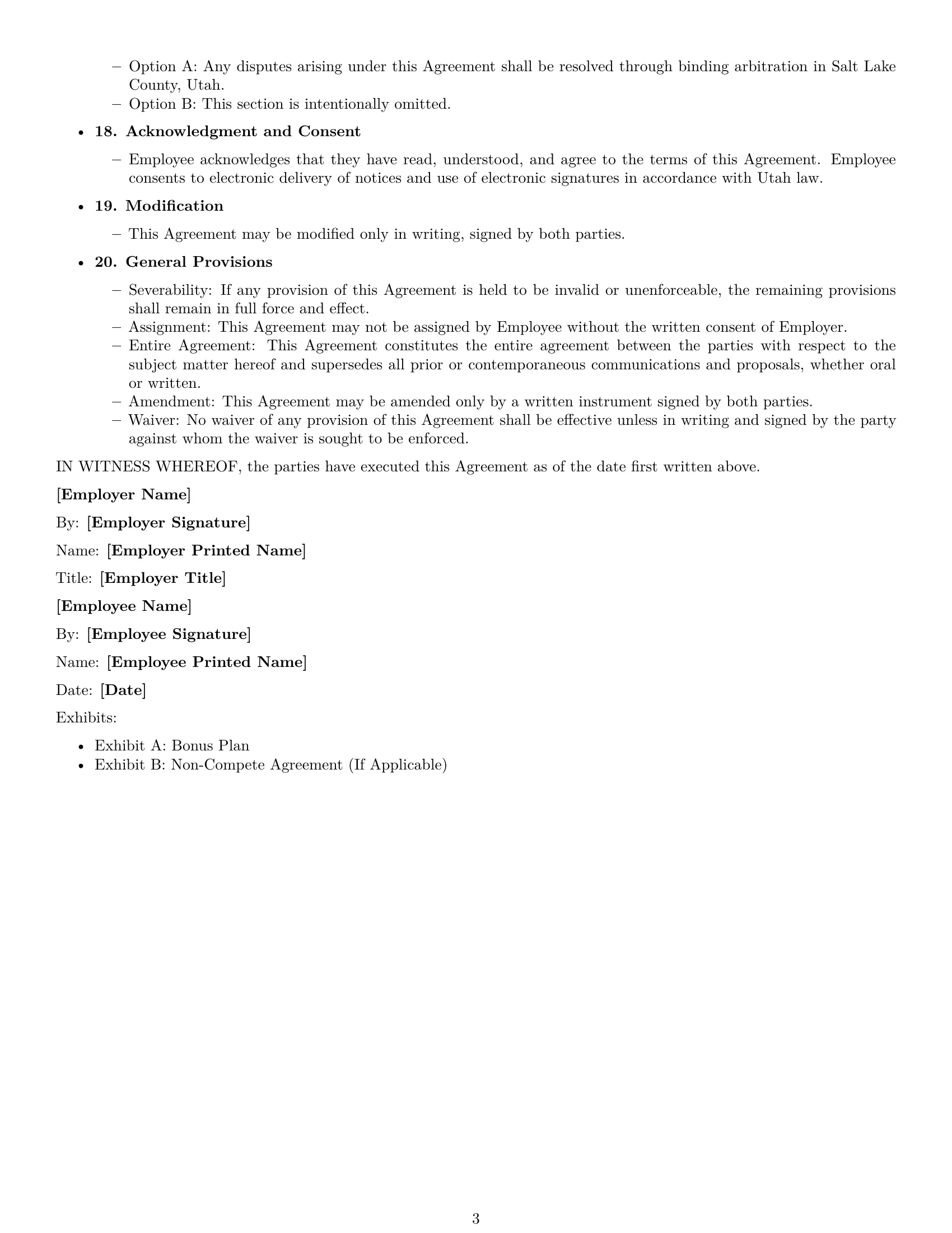 Preview page 3 of Free Utah software developer employment contract template