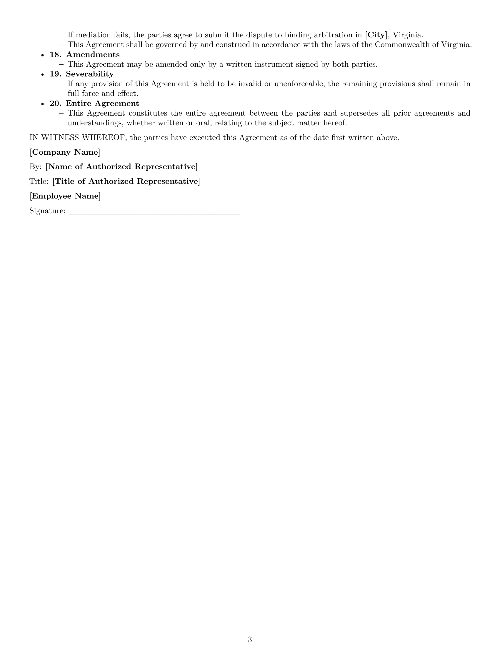 Preview page 3 of Free Virginia software developer employment contract template