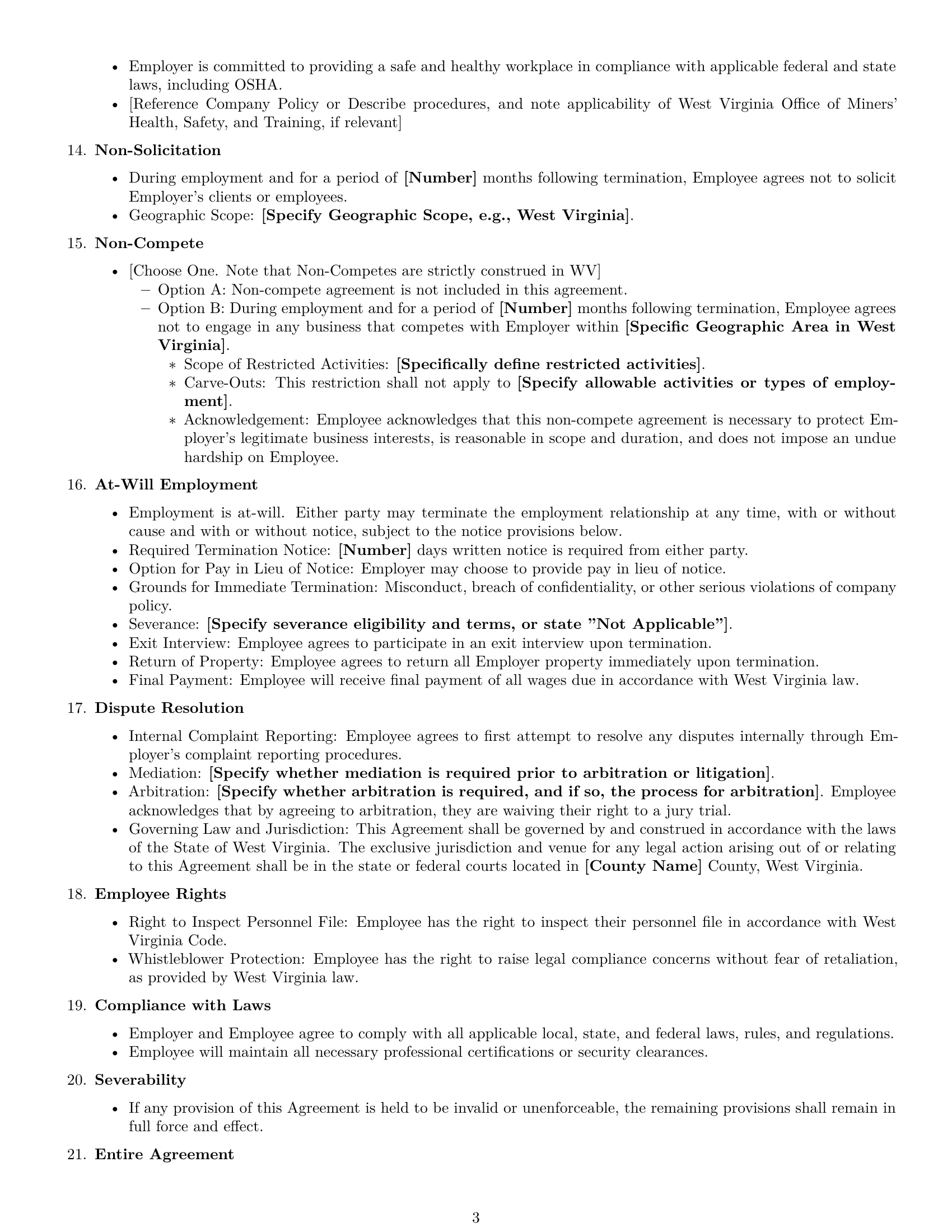 Preview page 3 of Free West Virginia software developer employment contract template