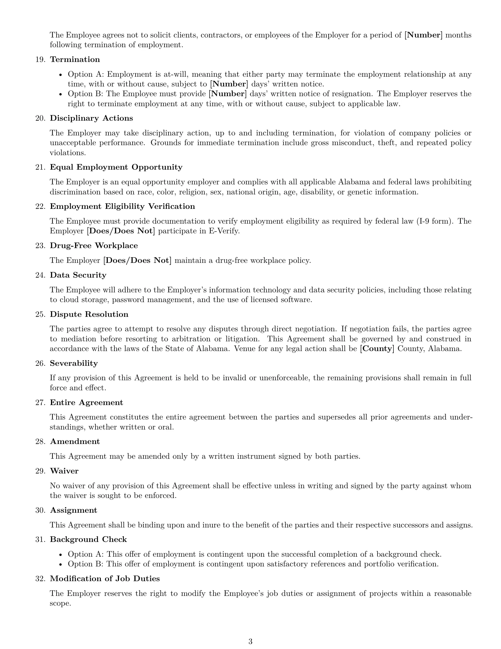 Preview page 3 of Free Alabama graphic designer employment contract template
