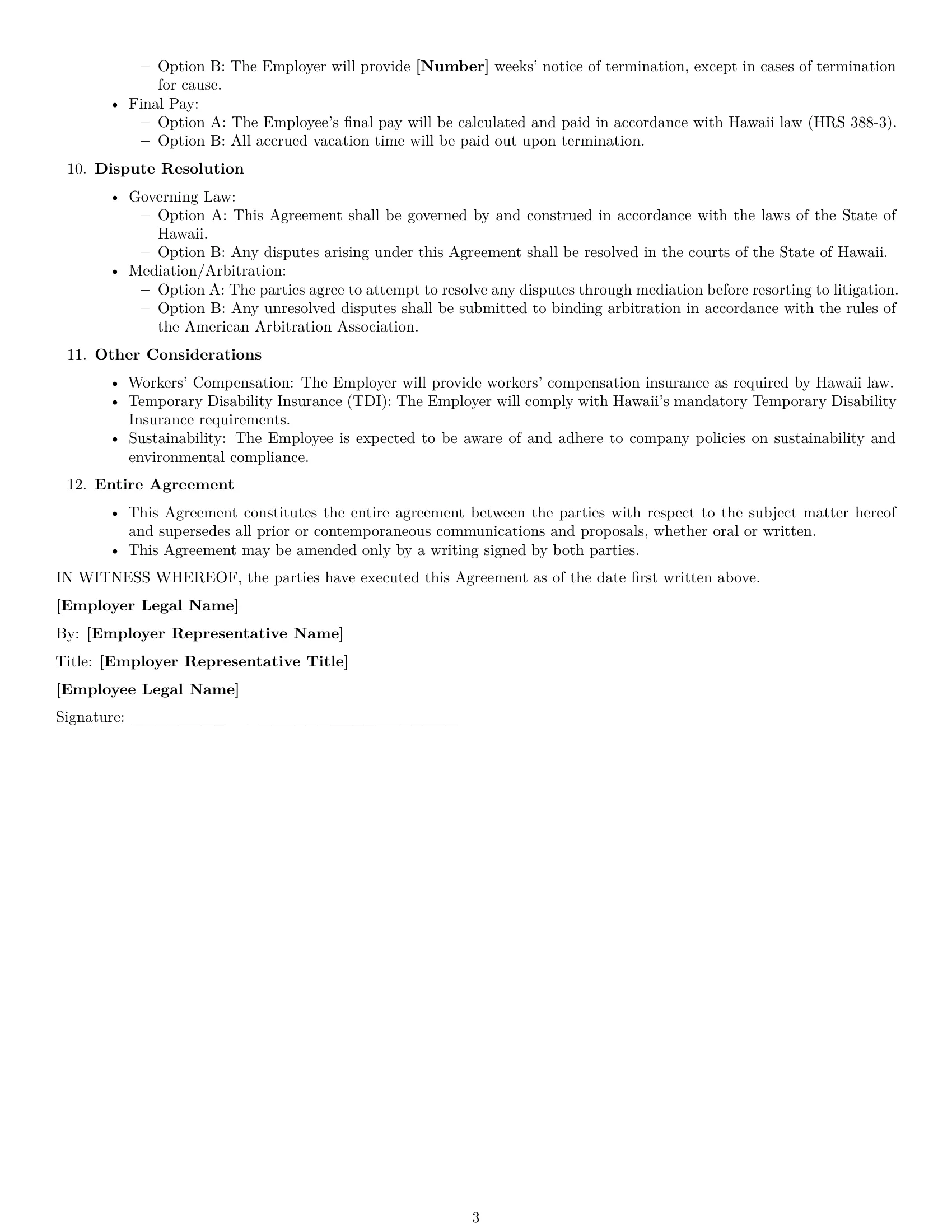 Preview page 3 of Free Hawaii graphic designer employment contract template