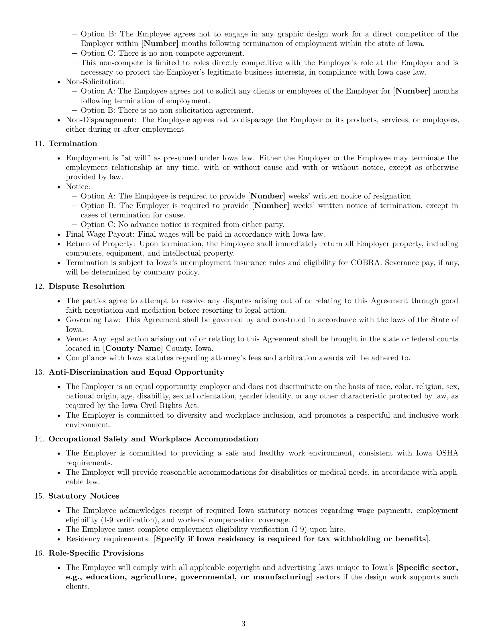 Preview page 3 of Free Iowa graphic designer employment contract template