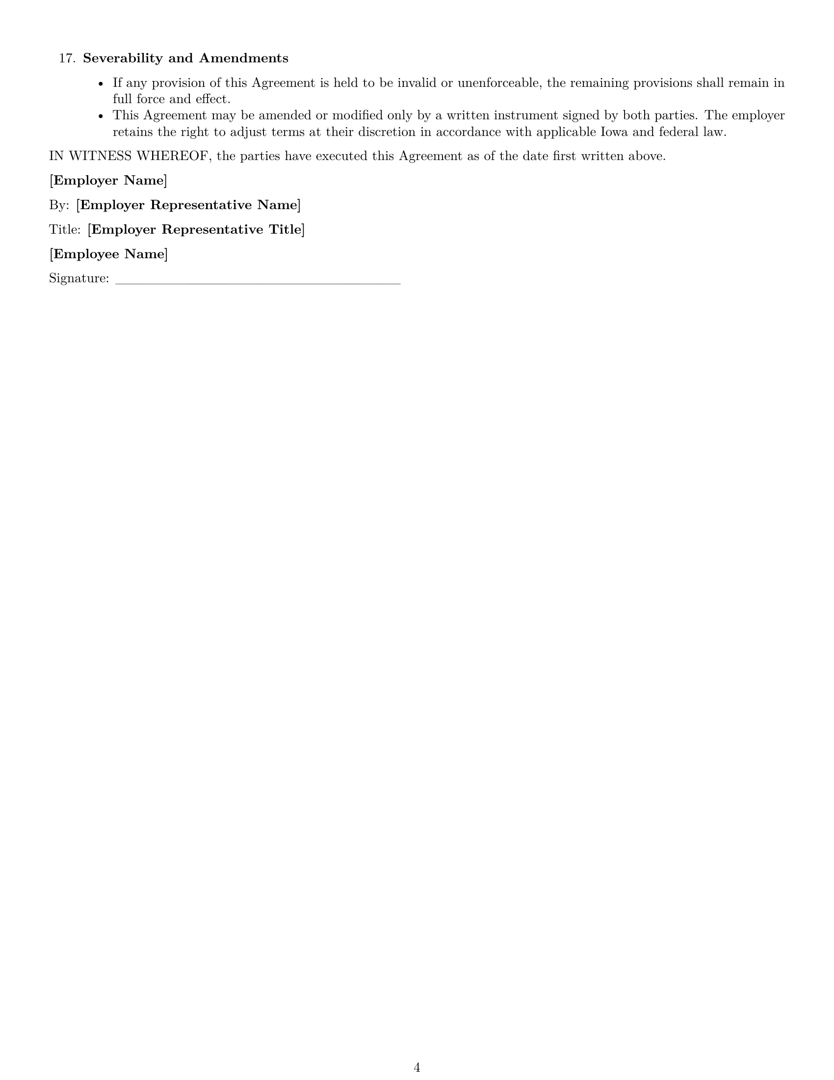 Preview page 4 of Free Iowa graphic designer employment contract template