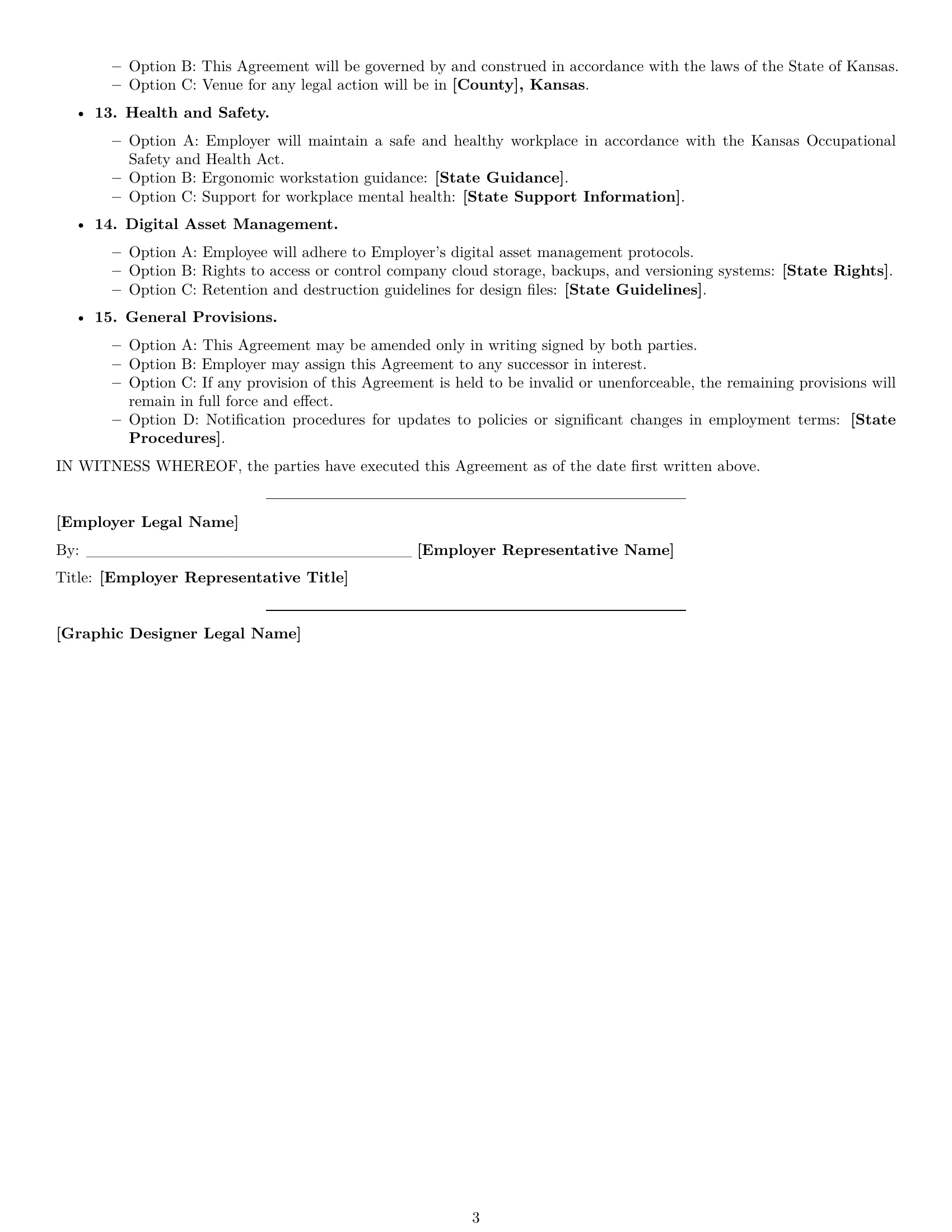 Preview page 3 of Free Kansas graphic designer employment contract template