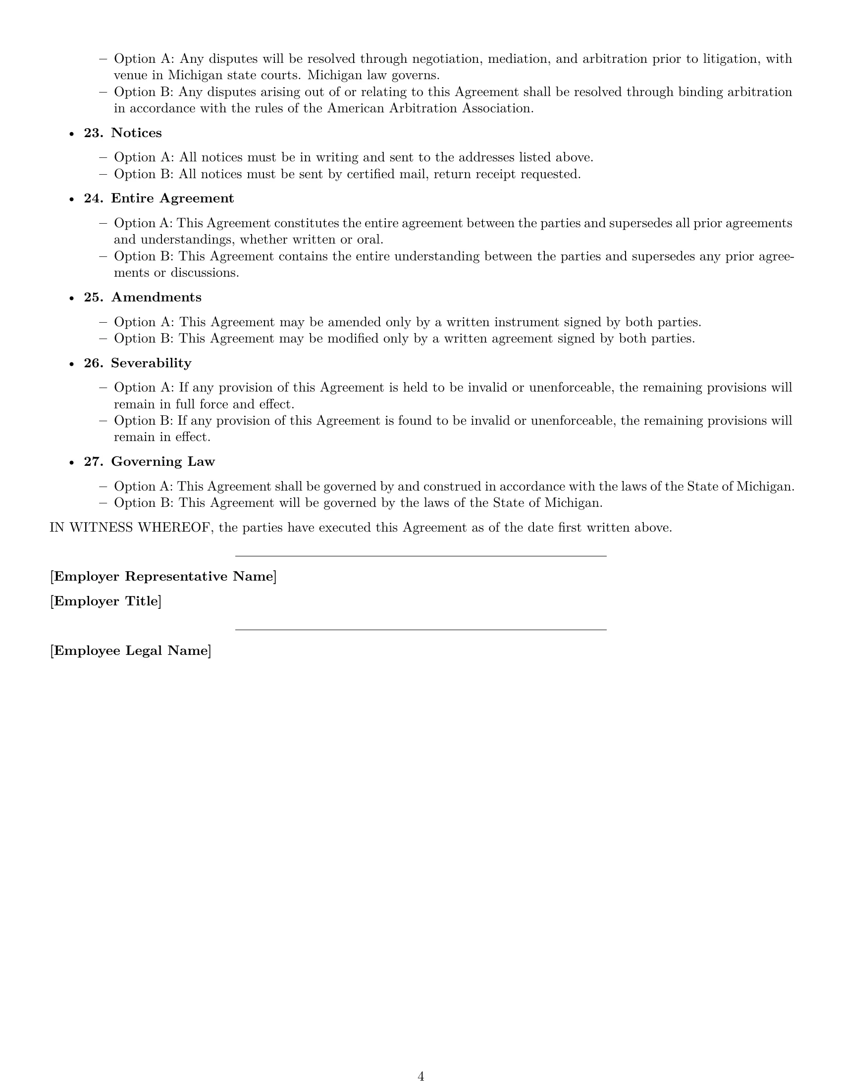 Preview page 4 of Free Michigan graphic designer employment contract template
