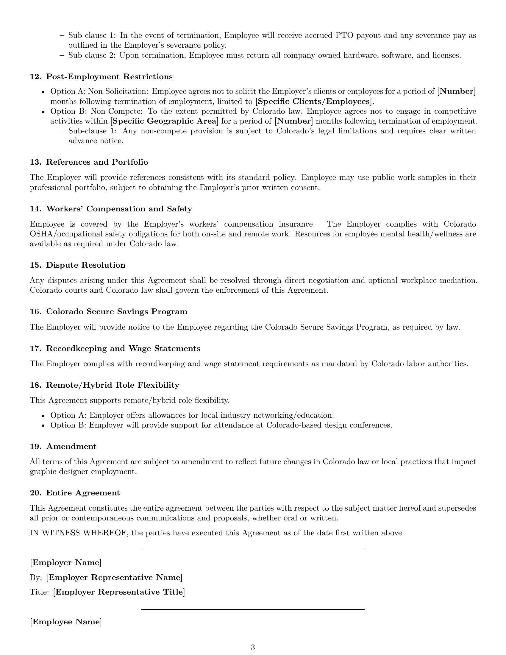 Preview page 3 of Free Colorado graphic designer employment contract template
