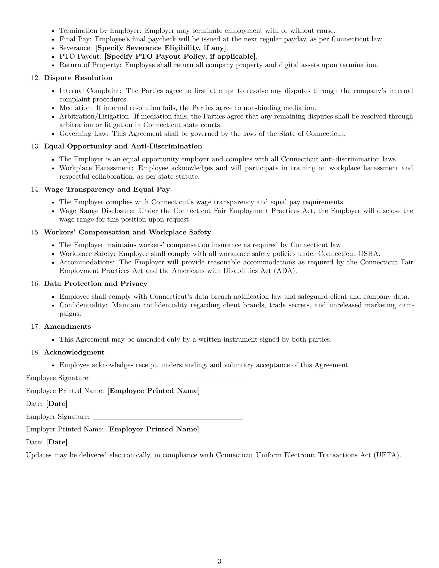 Preview page 3 of Free Connecticut graphic designer employment contract template