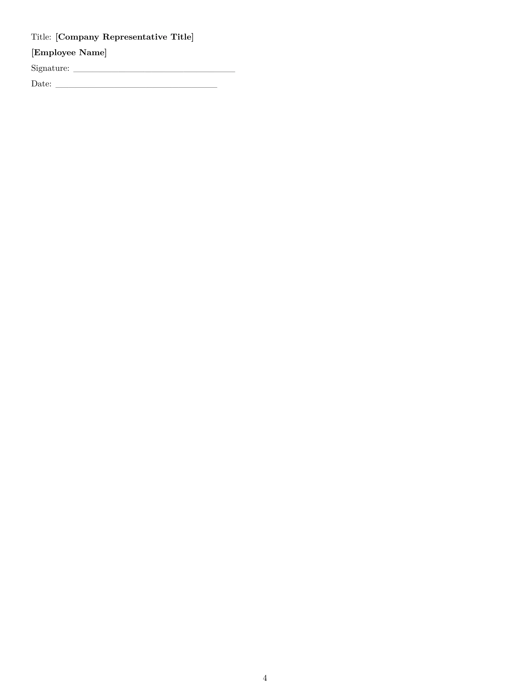 Preview page 4 of Free New Hampshire HR assistant employment contract template