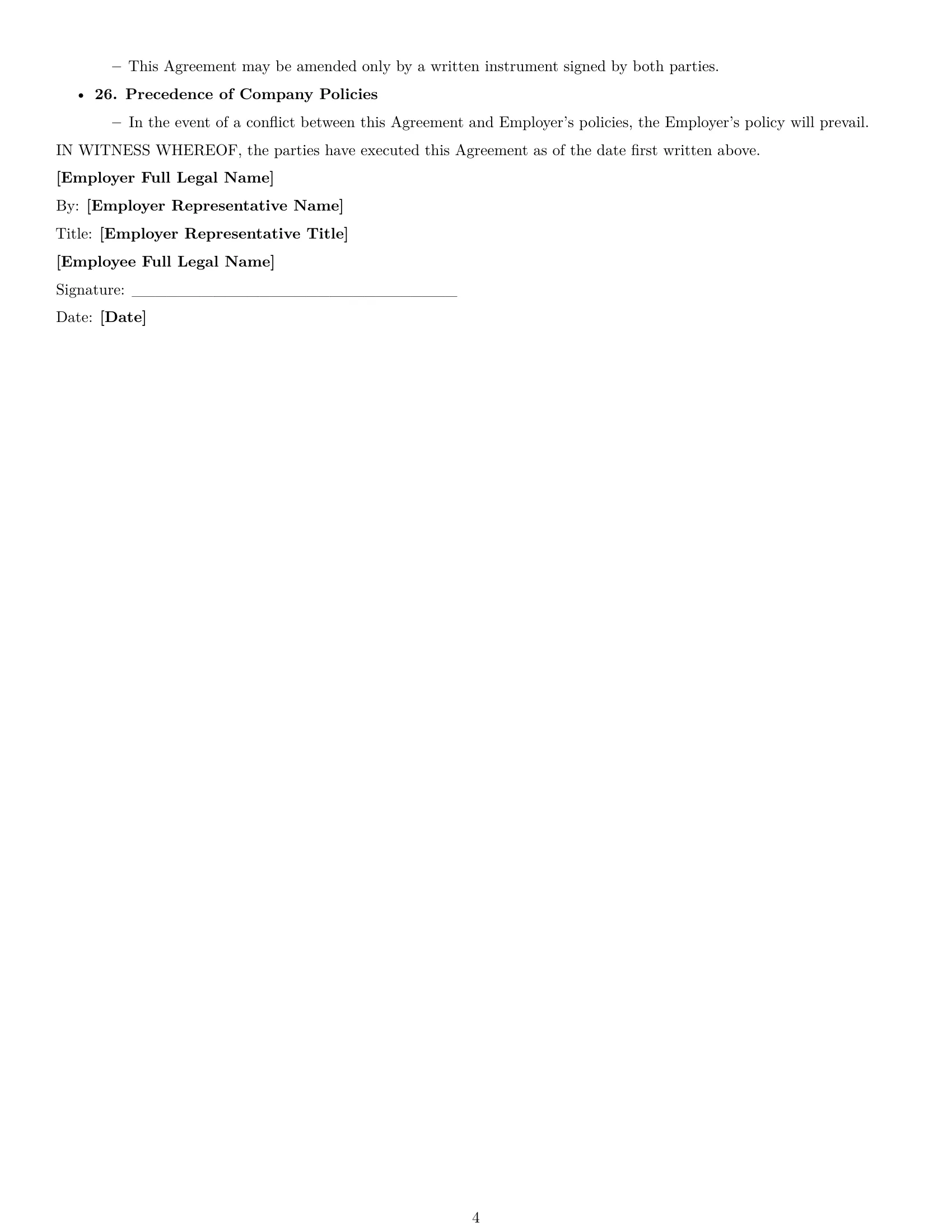 Preview page 4 of Free South Dakota HR assistant employment contract template