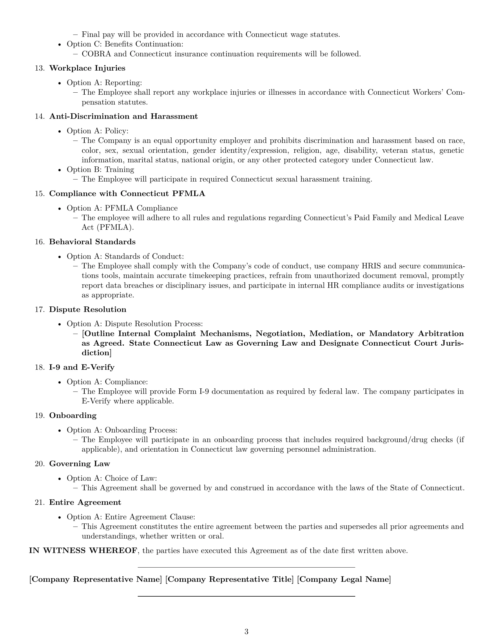 Preview page 3 of Free Connecticut HR assistant employment contract template
