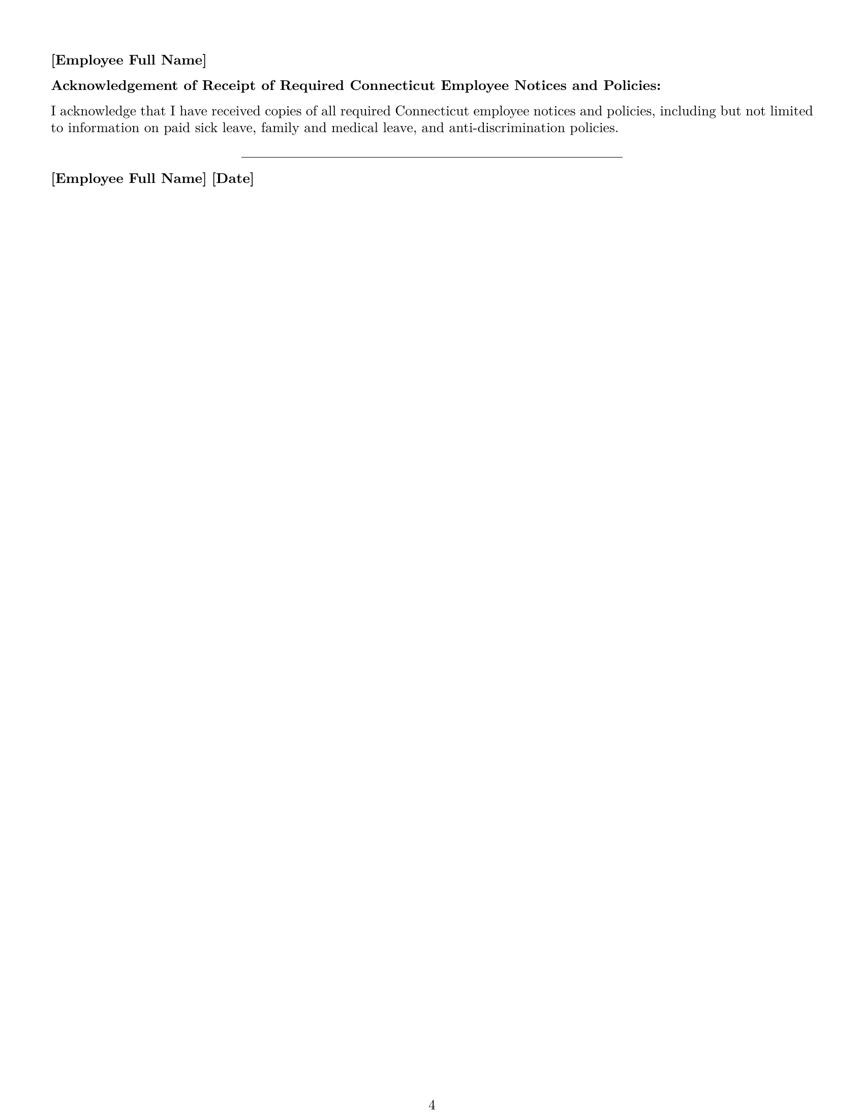 Preview page 4 of Free Connecticut HR assistant employment contract template