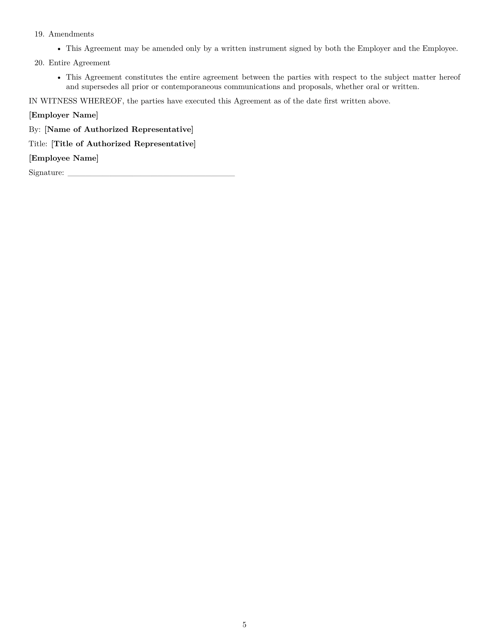 Preview page 5 of Free Ohio accountant employment contract template