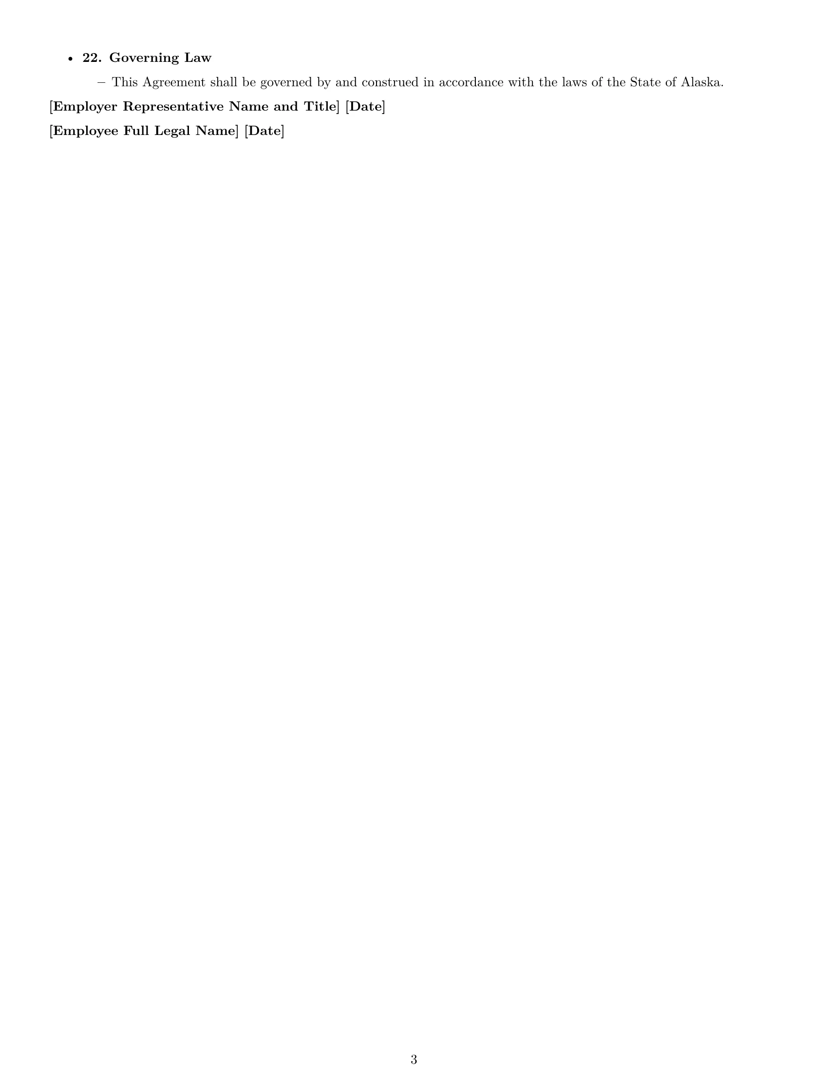 Preview page 3 of Free Alaska HR generalist employment contract template