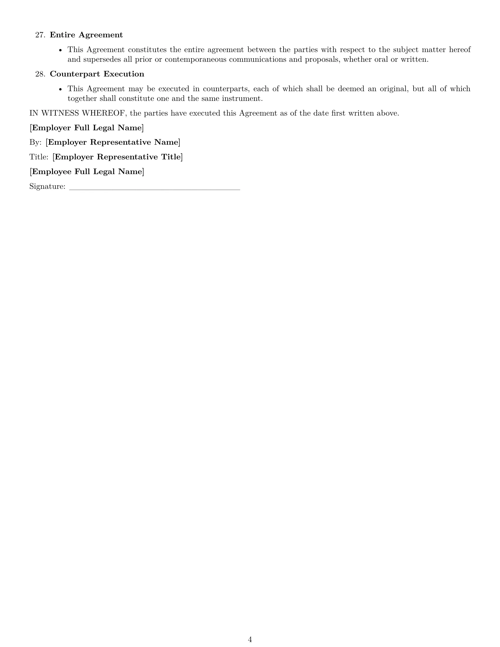 Preview page 4 of Free Nevada HR generalist employment contract template