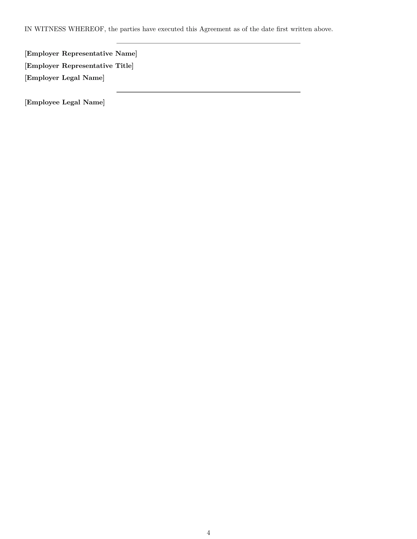 Preview page 4 of Free Vermont HR generalist employment contract template