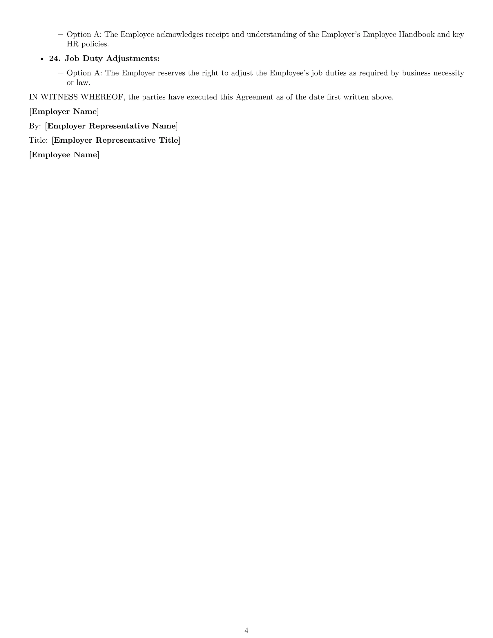Preview page 4 of Free West Virginia HR generalist employment contract template