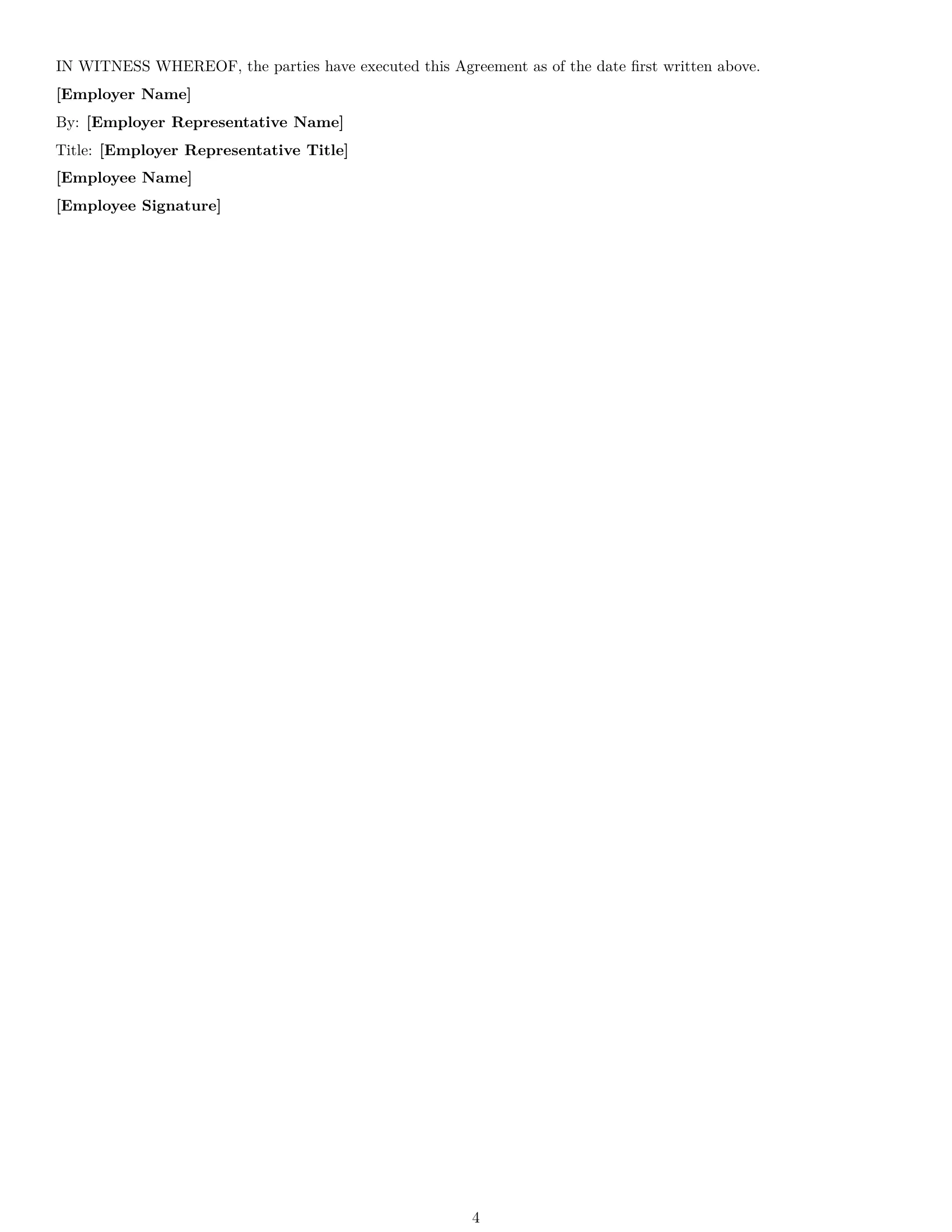 Preview page 4 of Free Georgia bookkeeper employment contract template