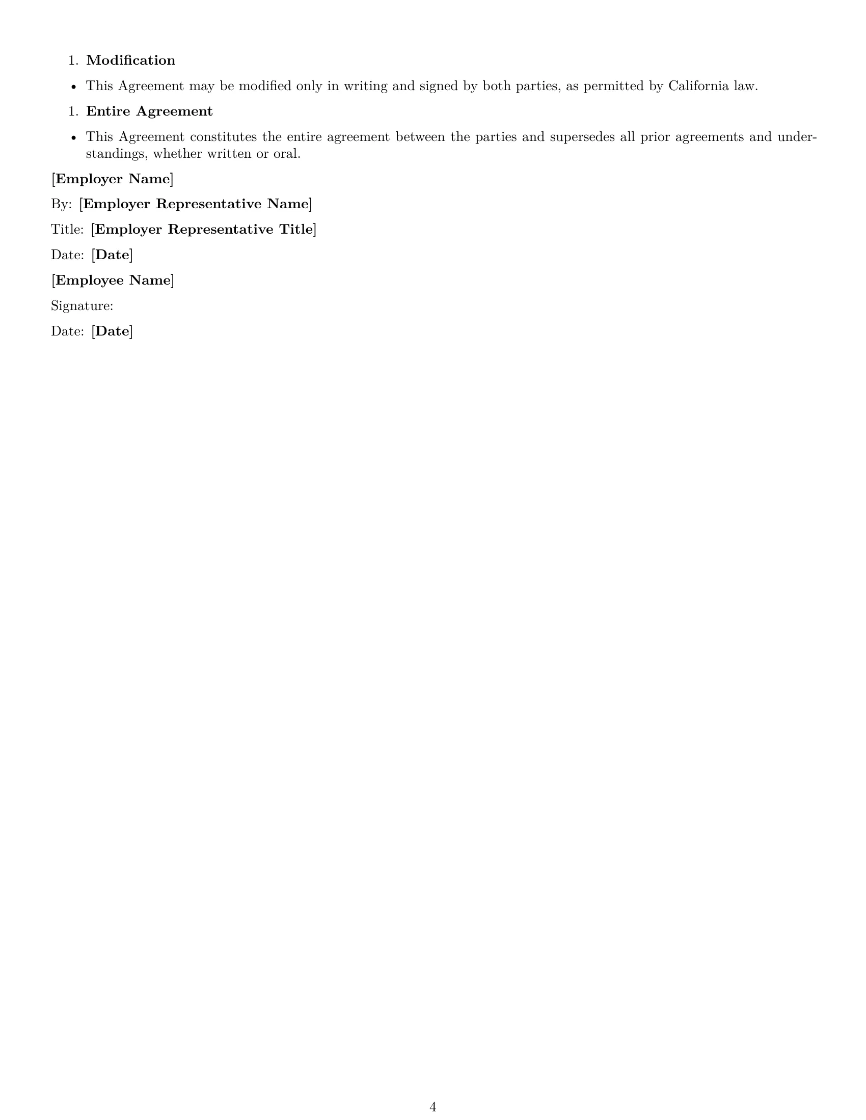Preview page 4 of Free California bookkeeper employment contract template