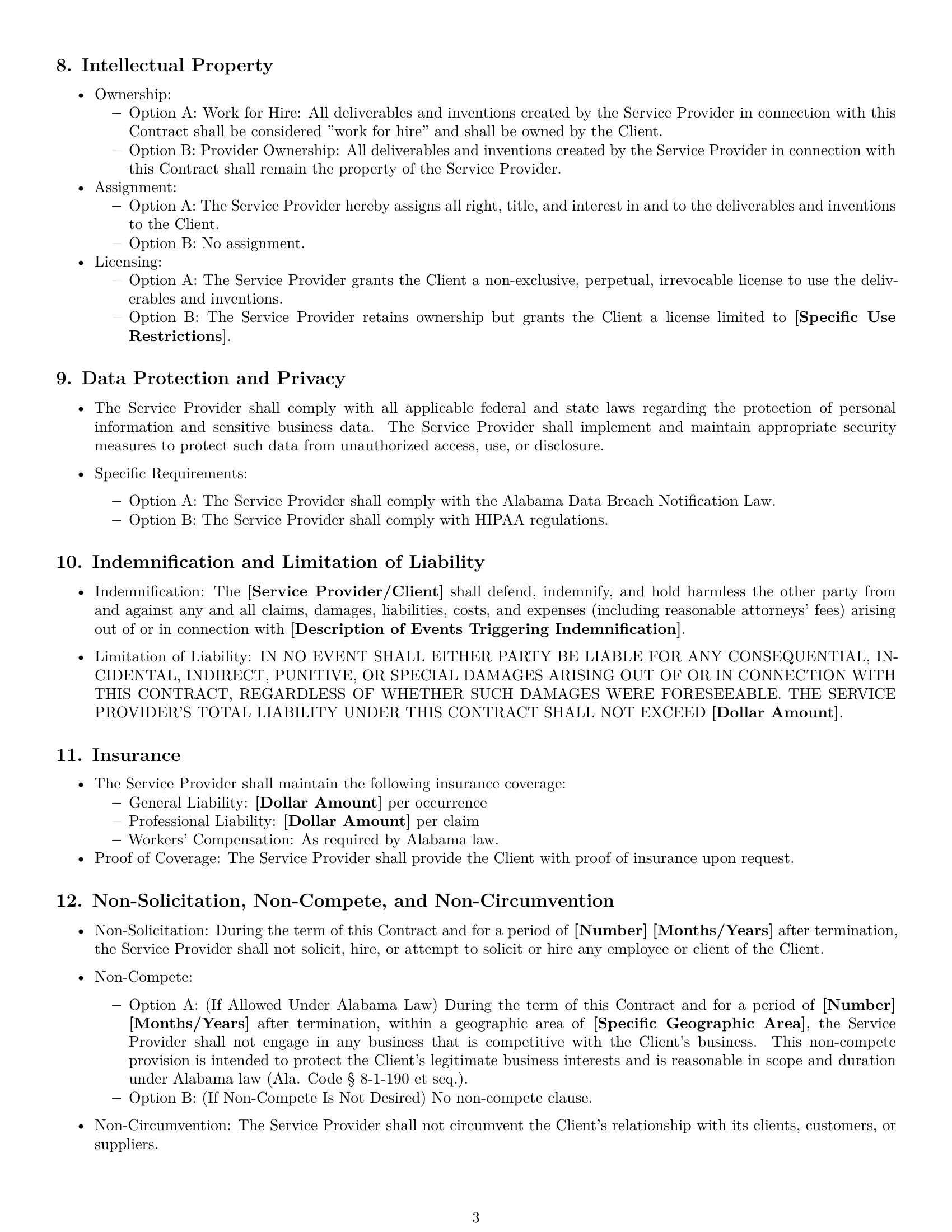 Preview page 3 of Free Alabama service contract template