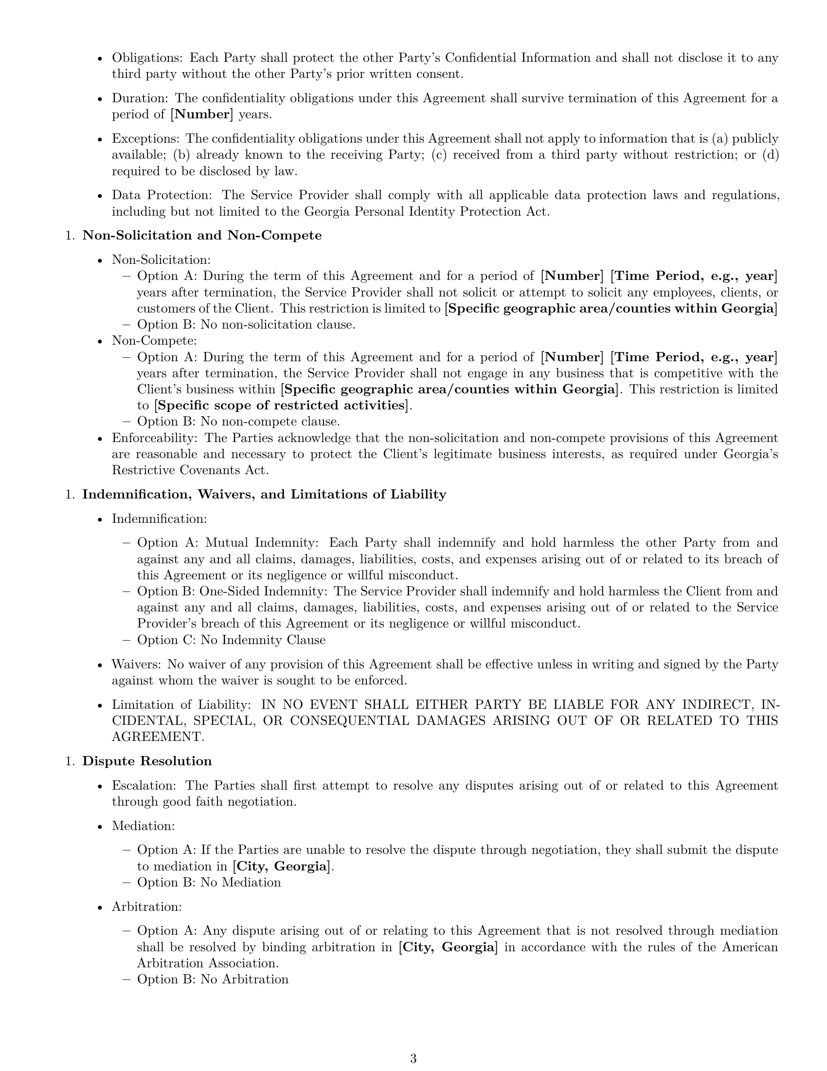 Preview page 3 of Free Georgia service contract template