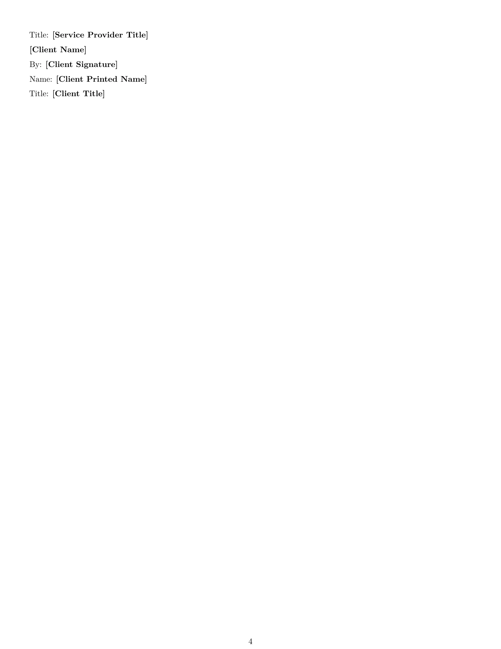 Preview page 4 of Free Idaho service contract template