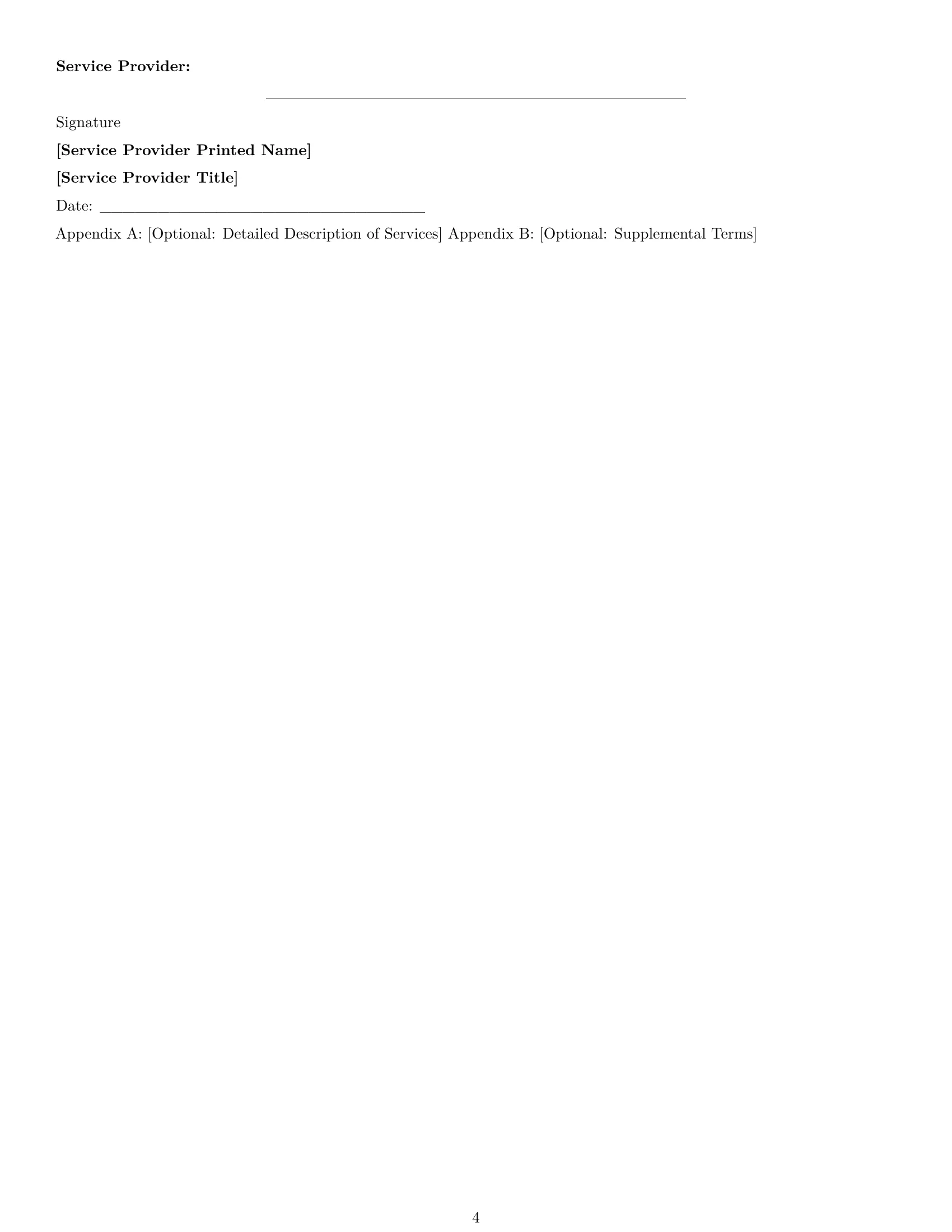 Preview page 4 of Free Illinois service contract template