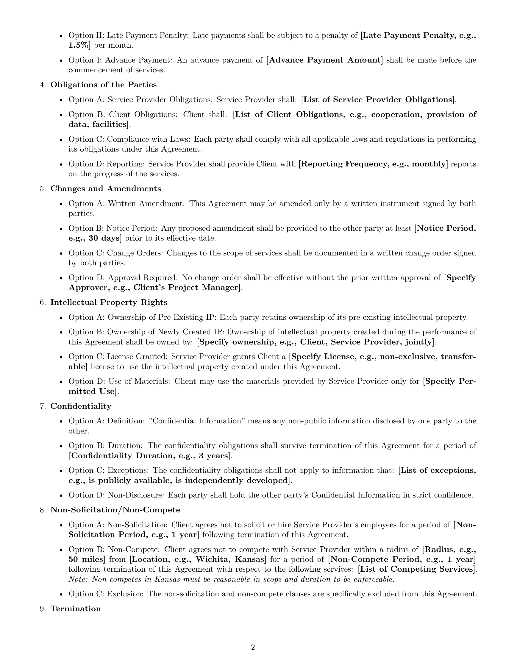Preview page 2 of Free Kansas service contract template