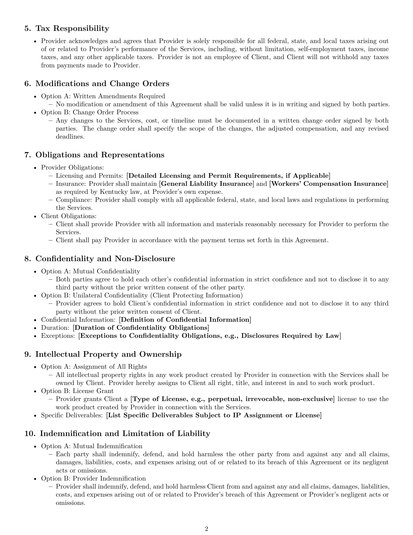 Preview page 2 of Free Kentucky service contract template
