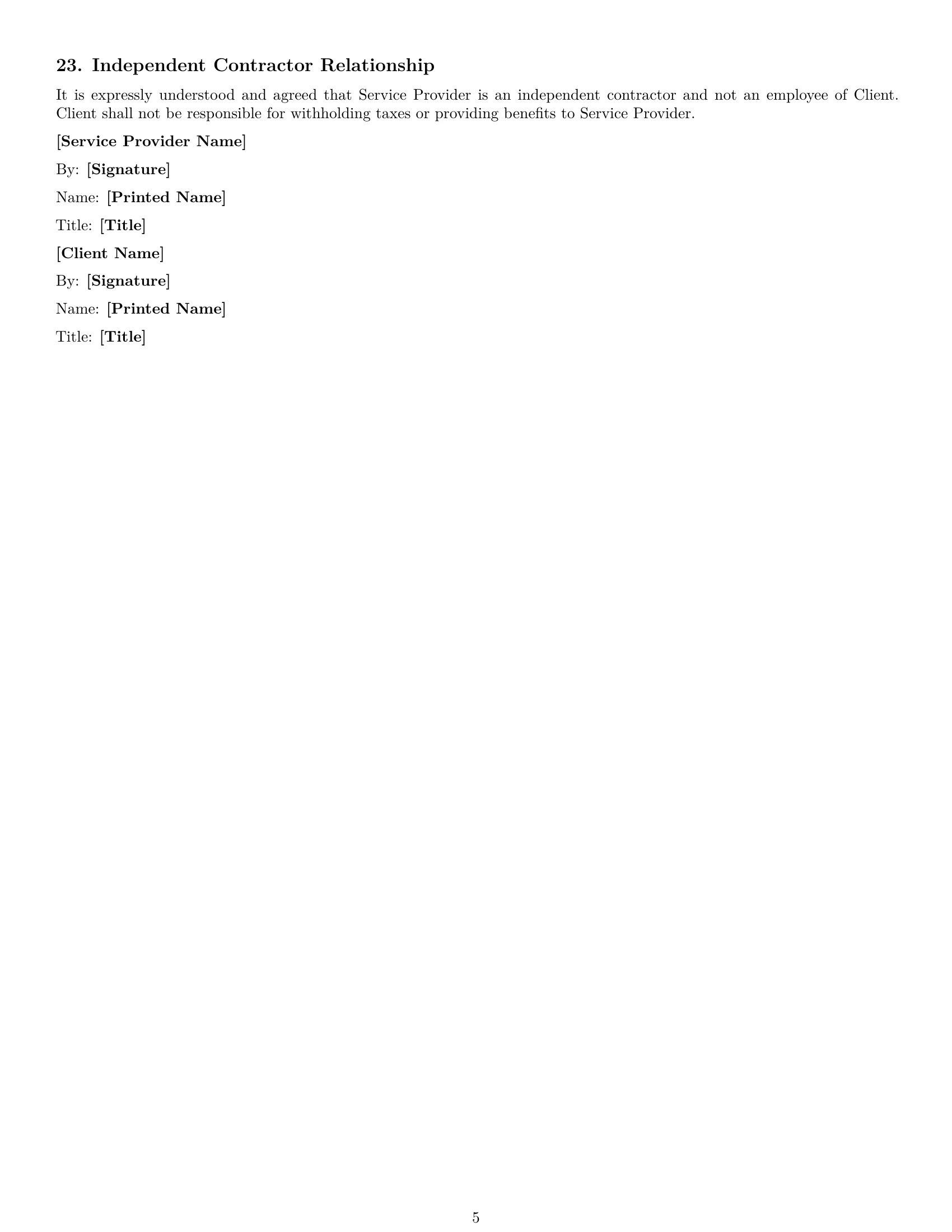 Preview page 5 of Free Louisiana service contract template