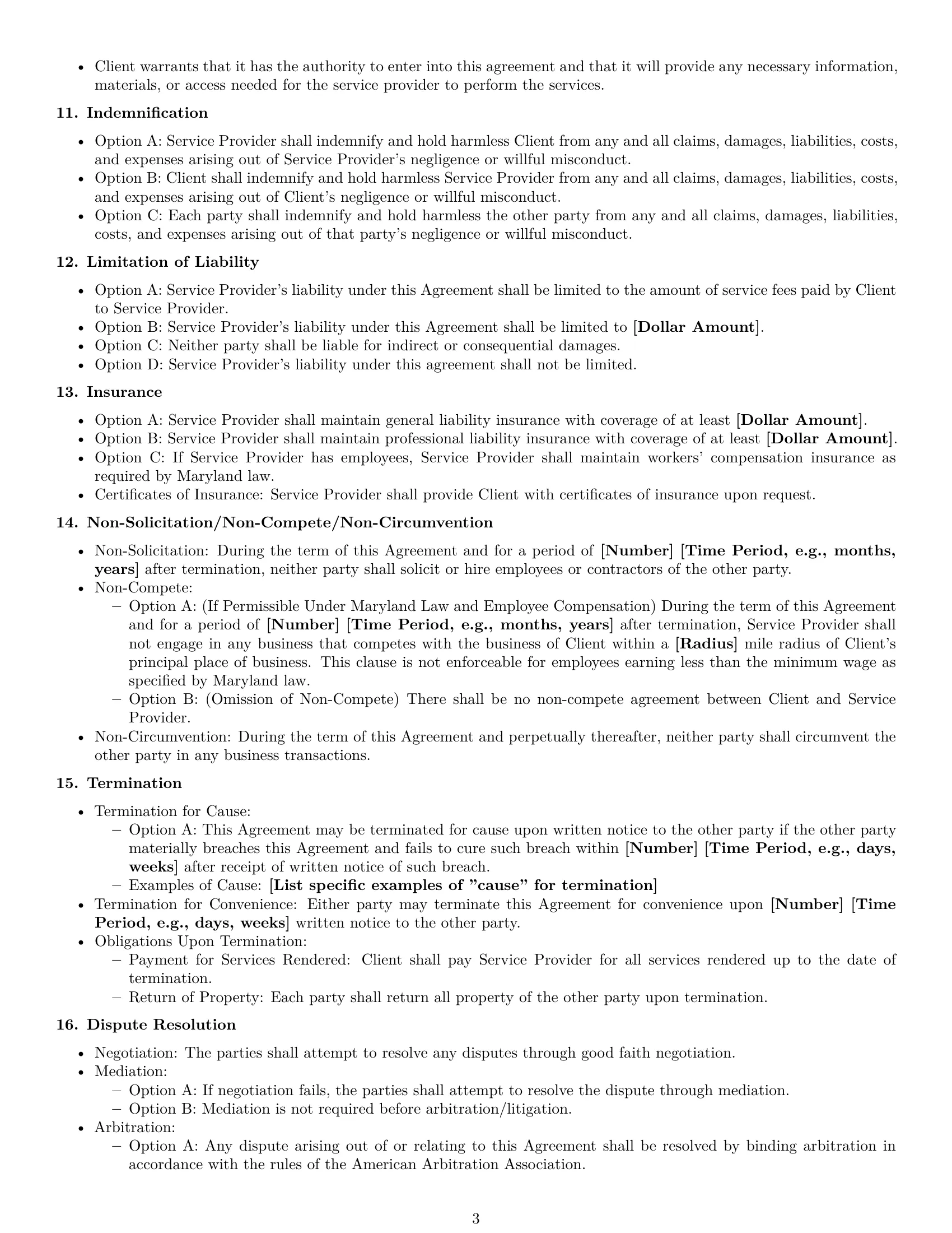Preview page 3 of Free Maryland service contract template