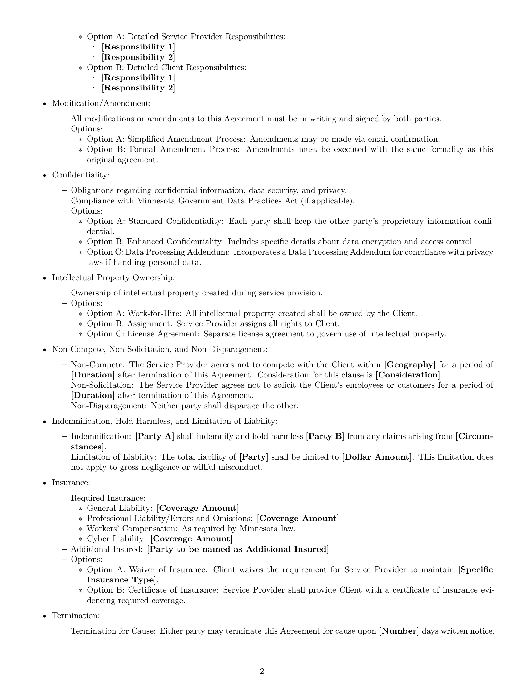 Preview page 2 of Free Minnesota service contract template
