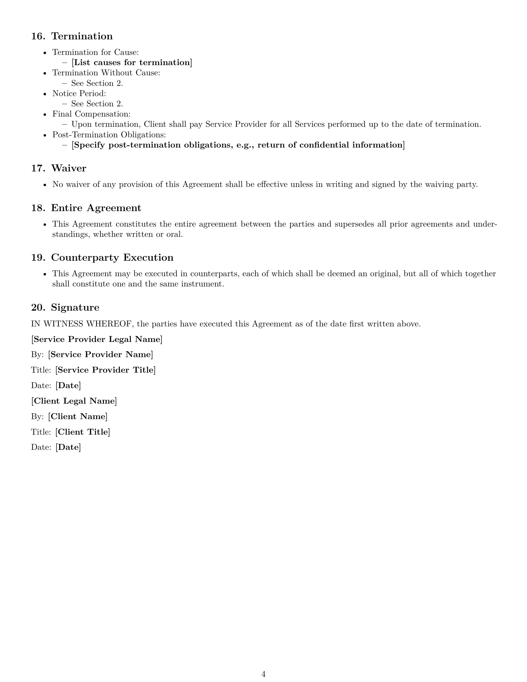 Preview page 4 of Free Mississippi service contract template
