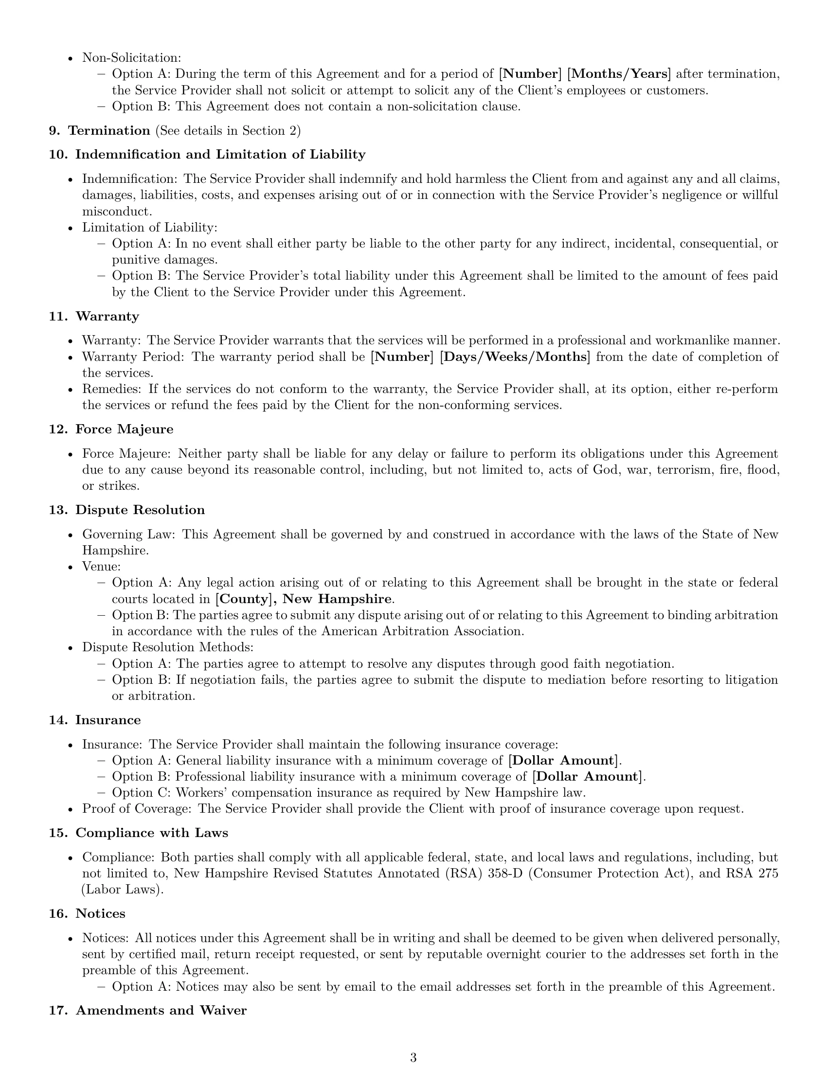 Preview page 3 of Free New Hampshire service contract template