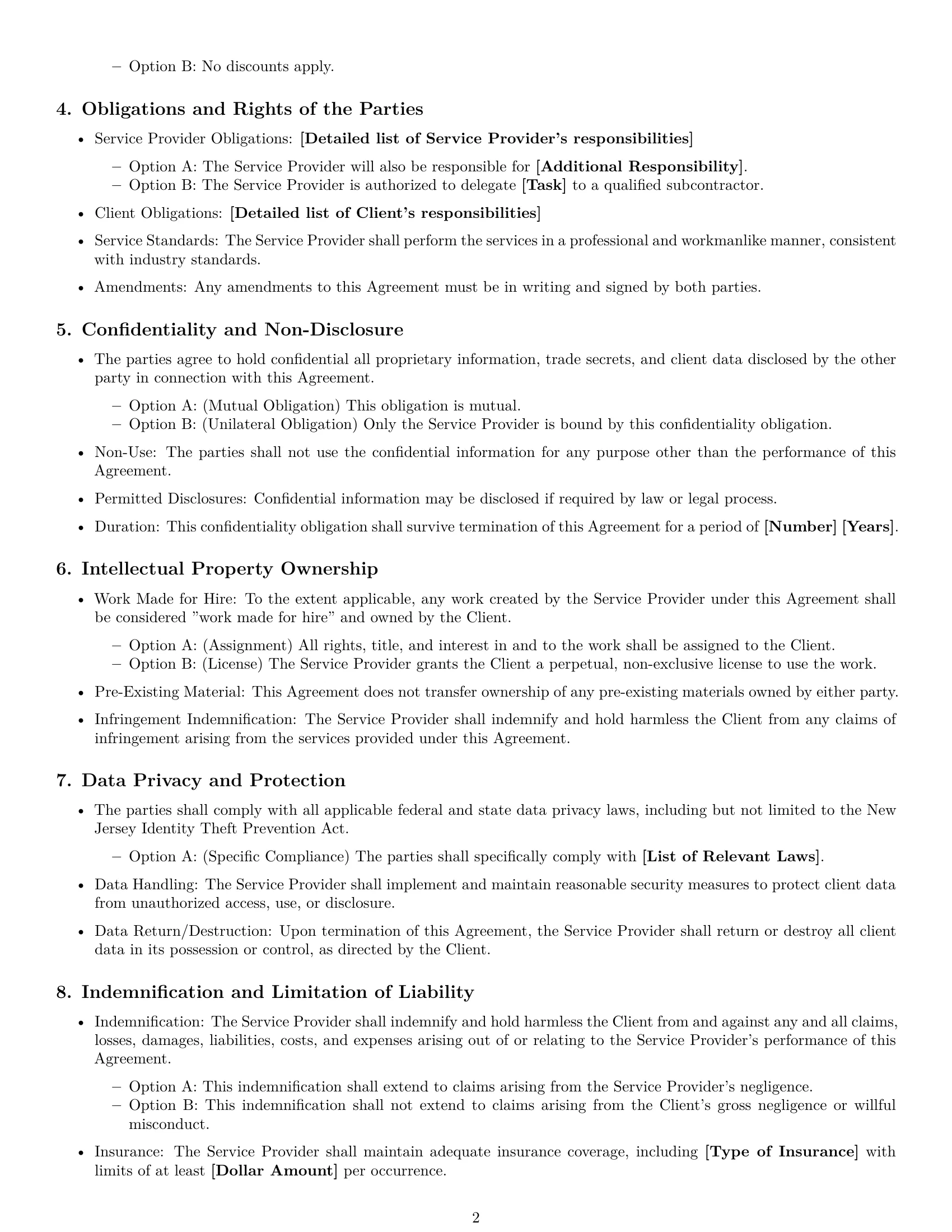Preview page 2 of Free New Jersey service contract template